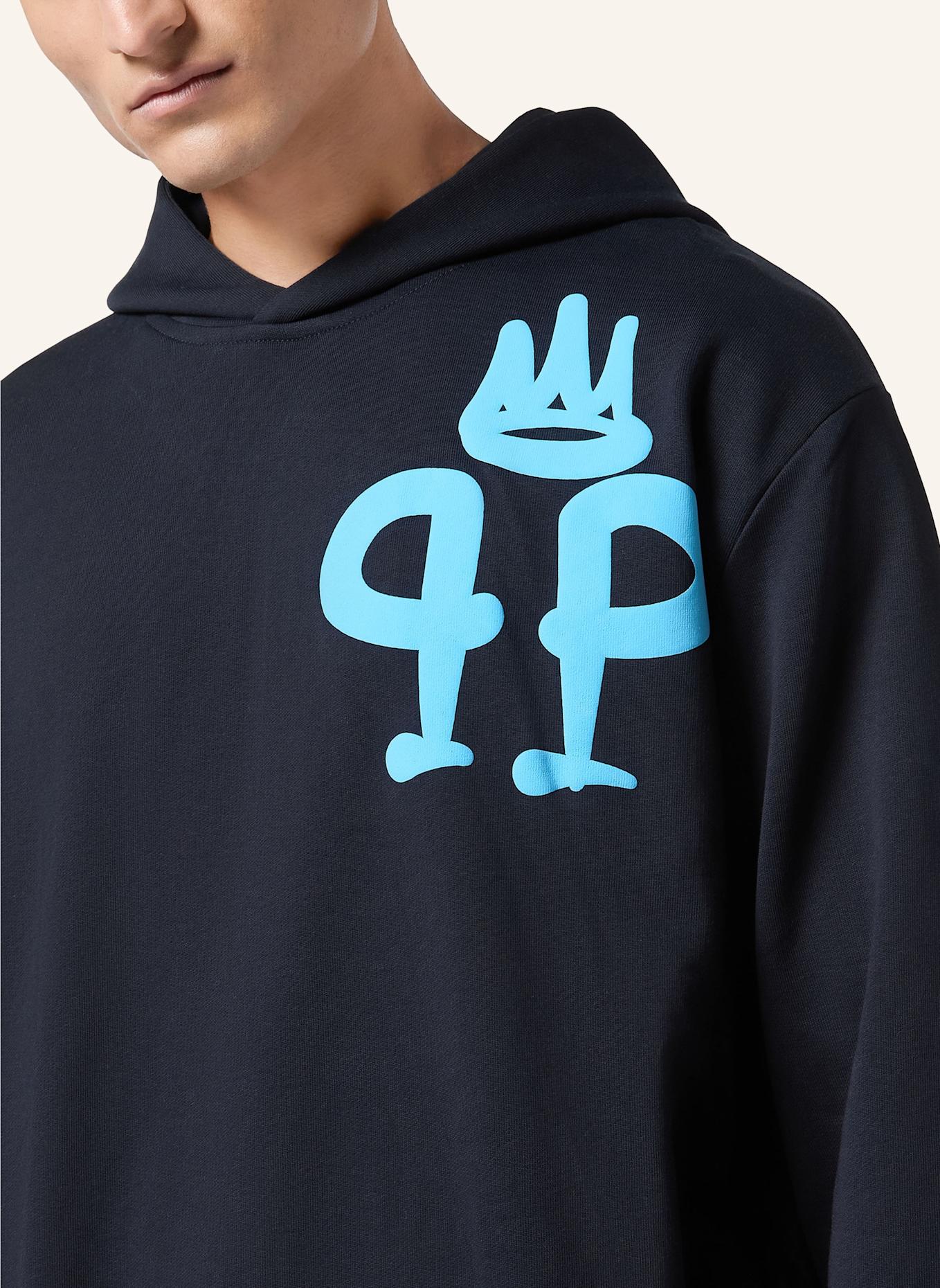 PHILIPP PLEIN Sweatshirt mit Kapuze KING PLEIN: DUNKELBLAU