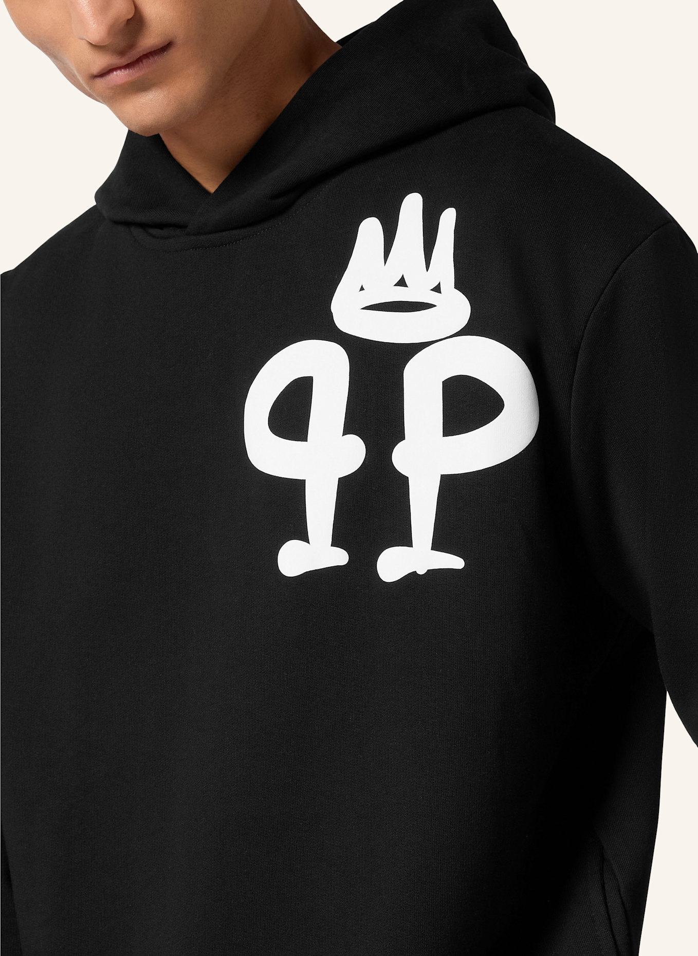 PHILIPP PLEIN Sweatshirt mit Kapuze KING PLEIN: SCHWARZ