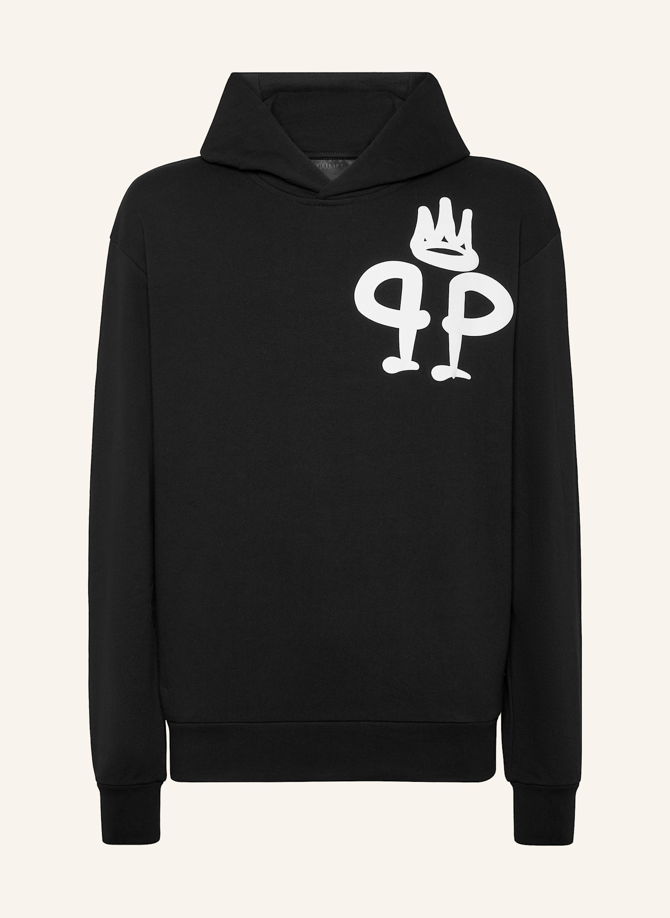 PHILIPP PLEIN Sweatshirt mit Kapuze KING PLEIN: SCHWARZ