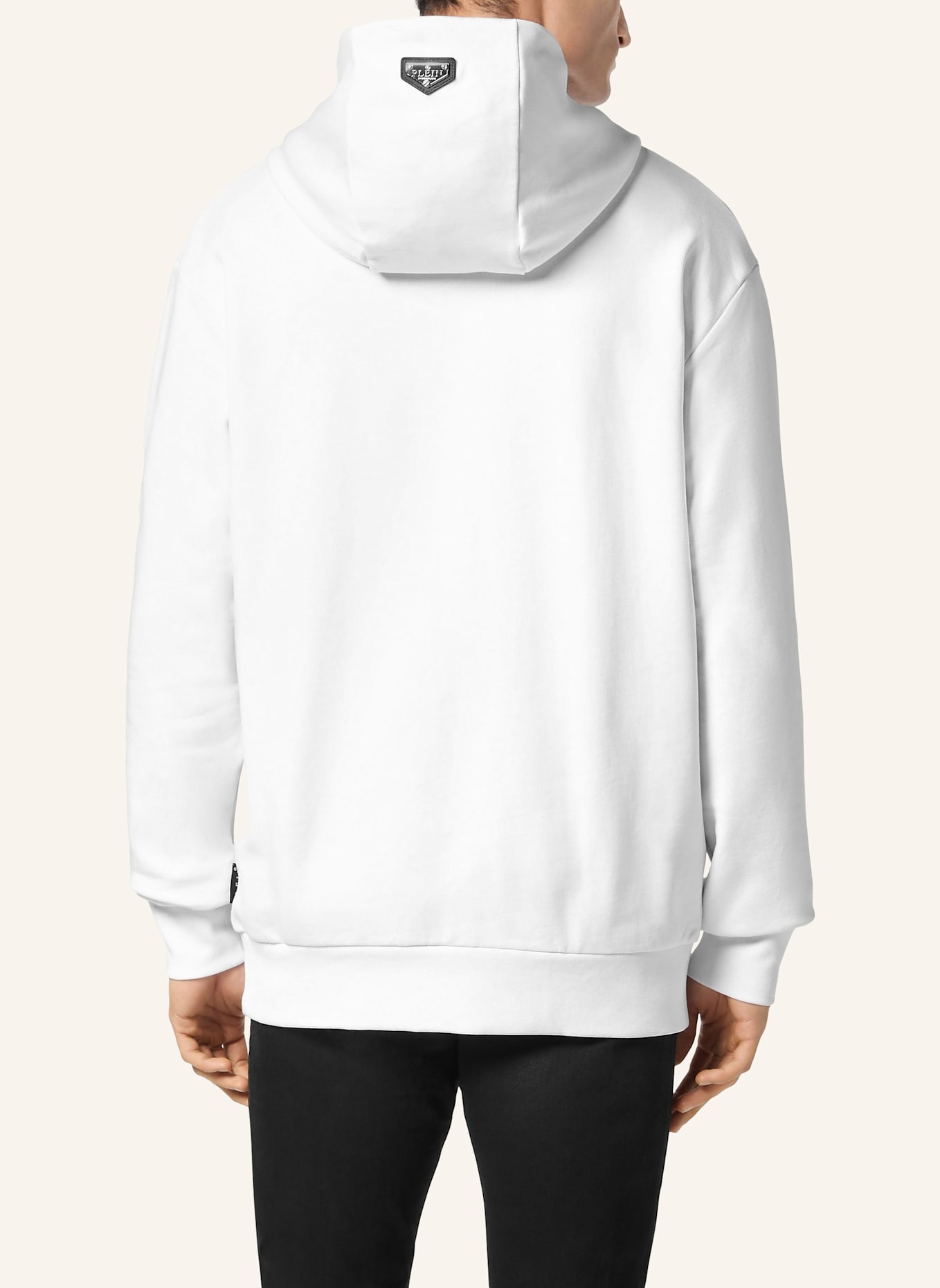 PHILIPP PLEIN Sweatshirt mit Kapuze KING PLEIN: WEISS