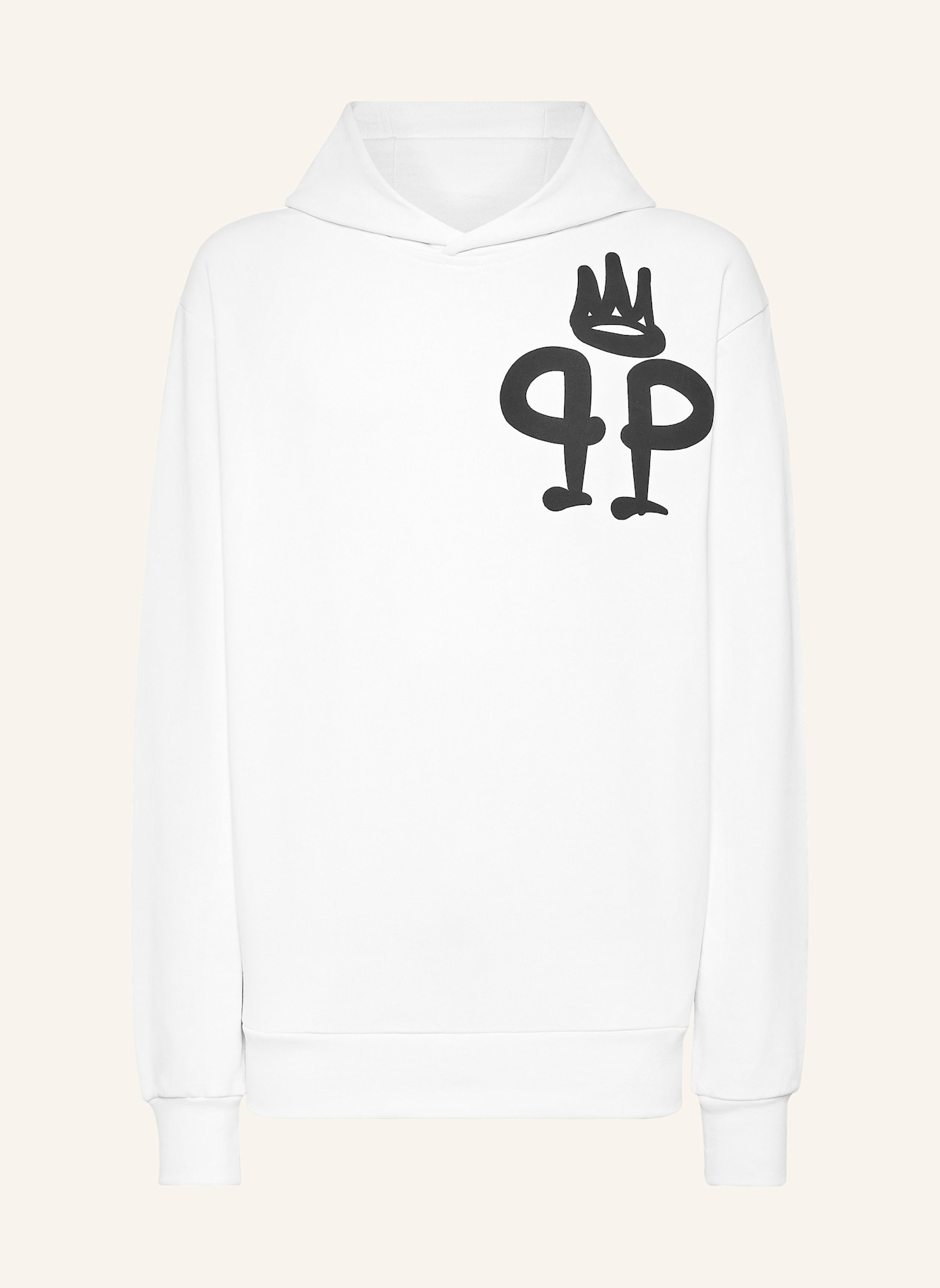 PHILIPP PLEIN Sweatshirt mit Kapuze KING PLEIN: WEISS