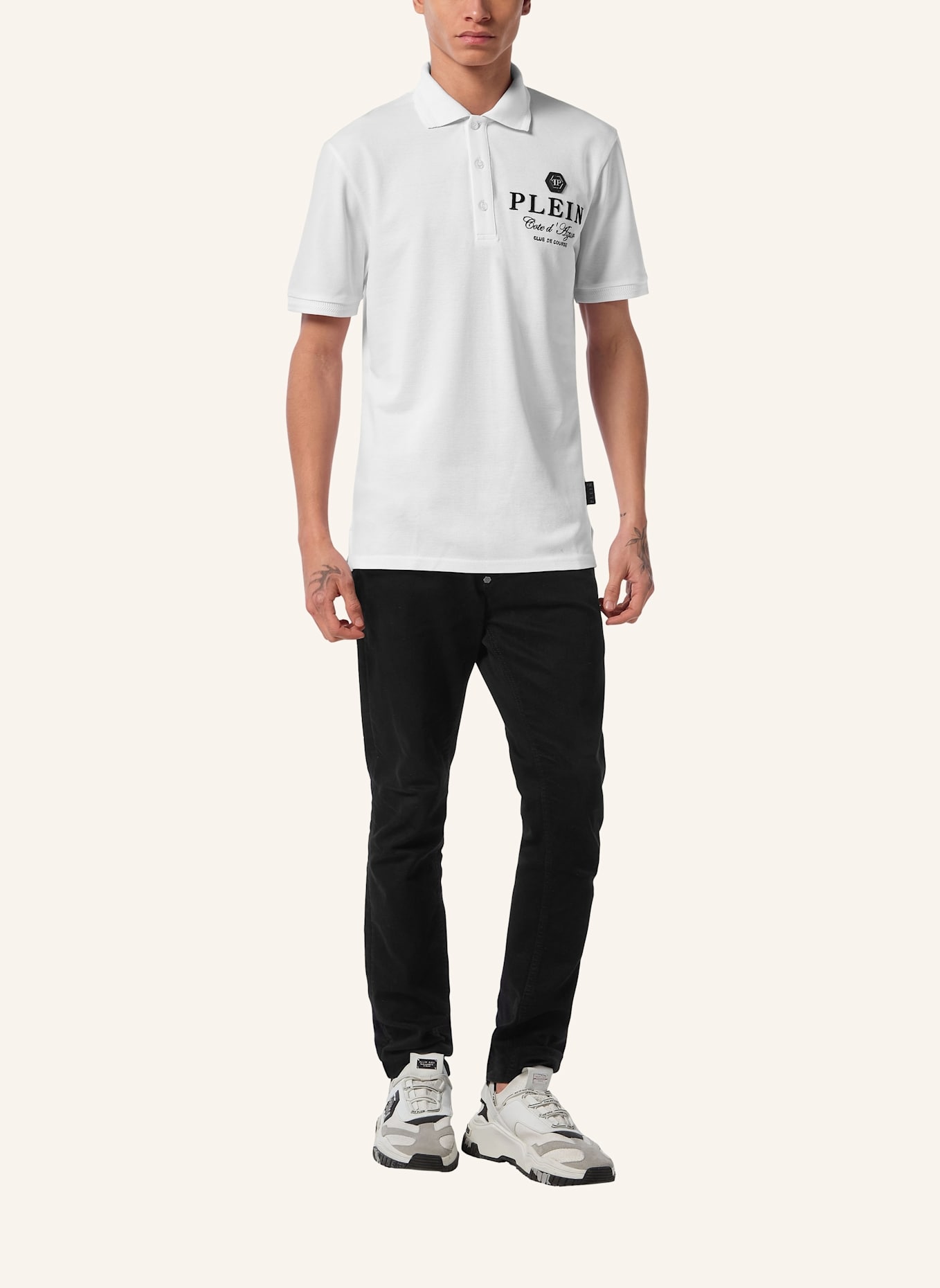 PHILIPP PLEIN Polohemd: WEISS