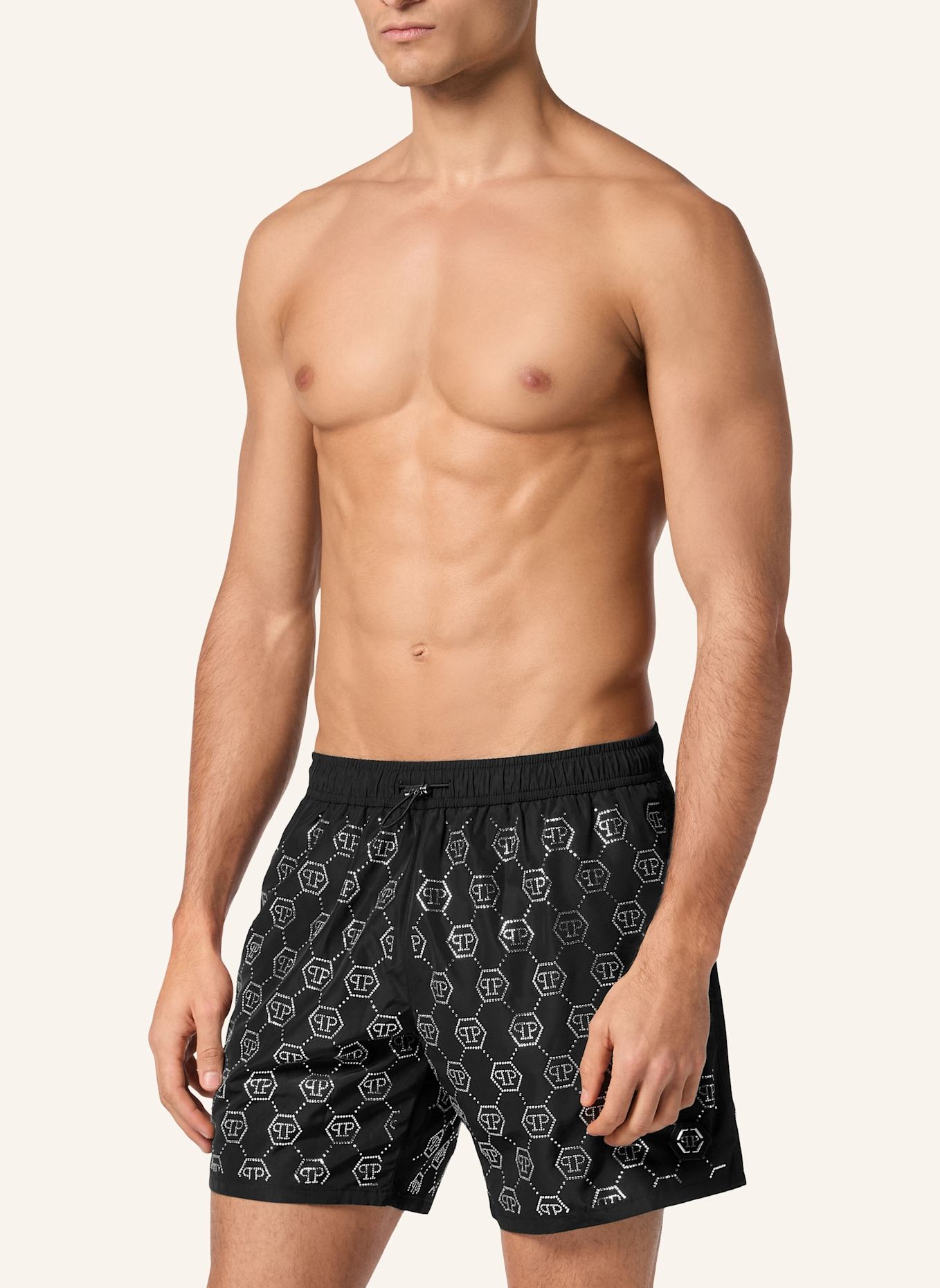 PHILIPP PLEIN Kurze Hosen: SCHWARZ/ SILBER