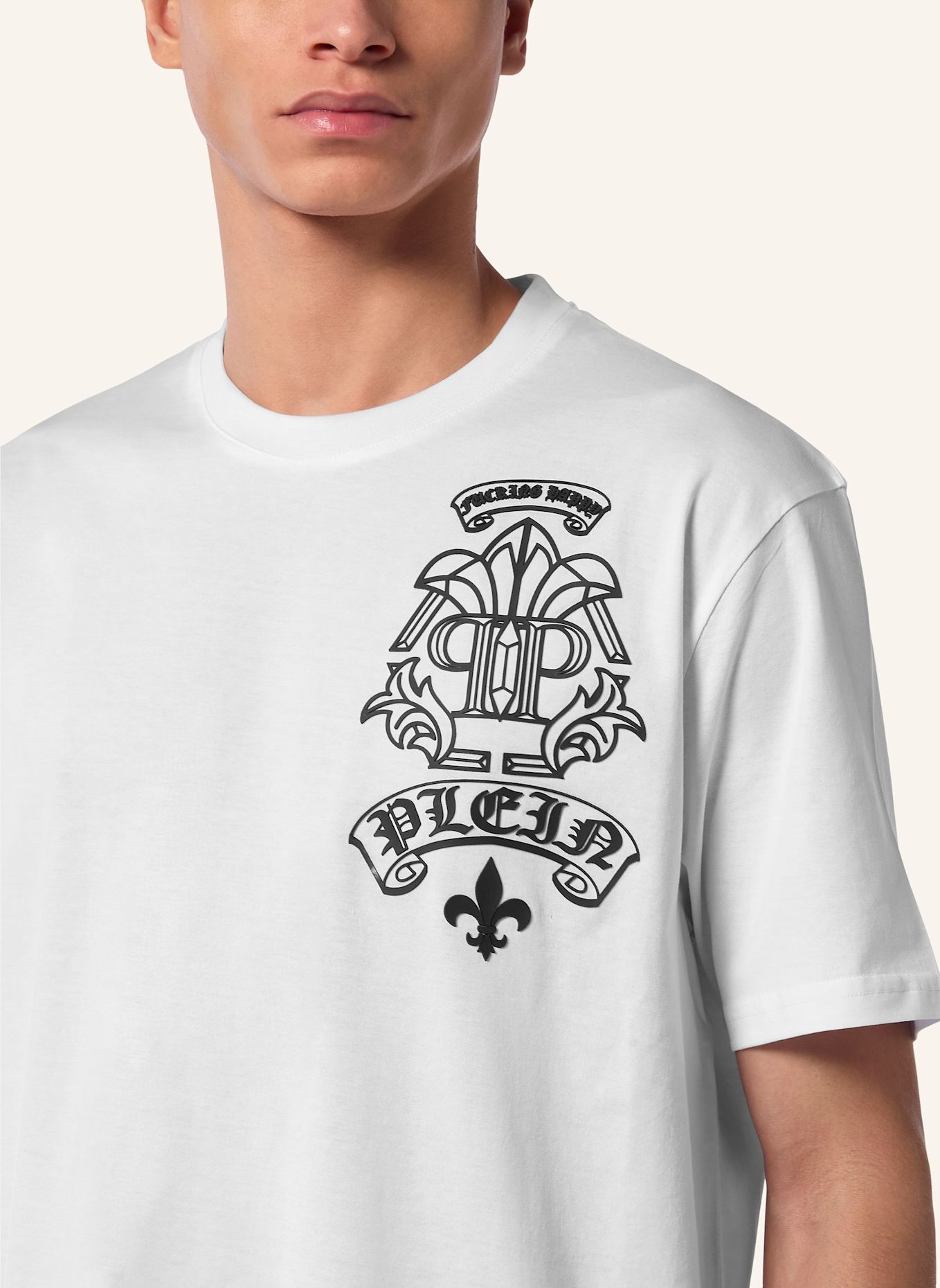 PHILIPP PLEIN T-Shirt Rundhalsausschnitt TATTOO: WEISS