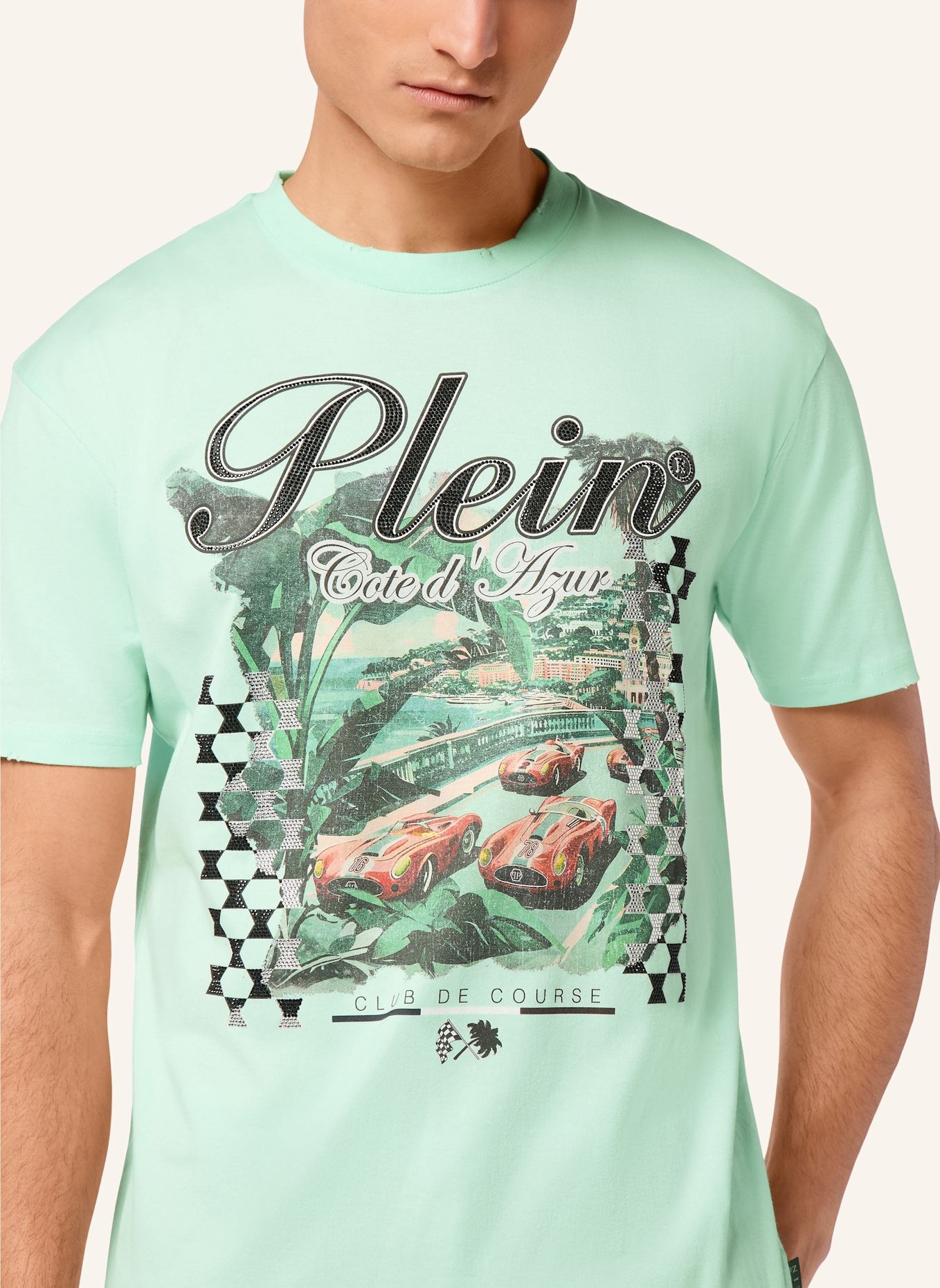 PHILIPP PLEIN T-Shirt Rundhalsausschnitt D AZUR: GRÜN
