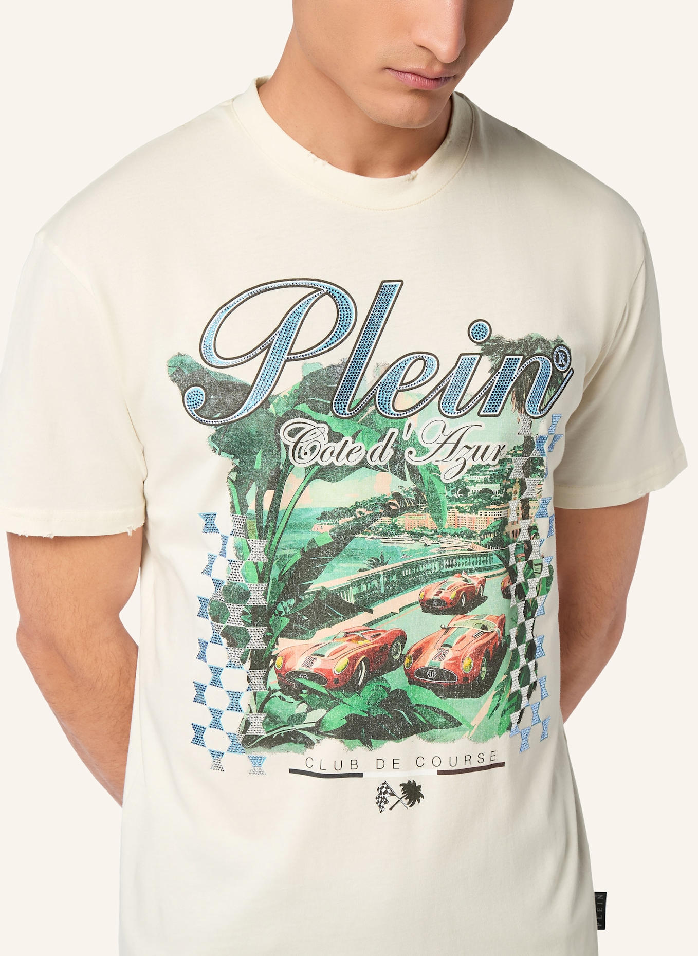 PHILIPP PLEIN T-Shirt Rundhalsausschnitt D AZUR: SCHWARZ
