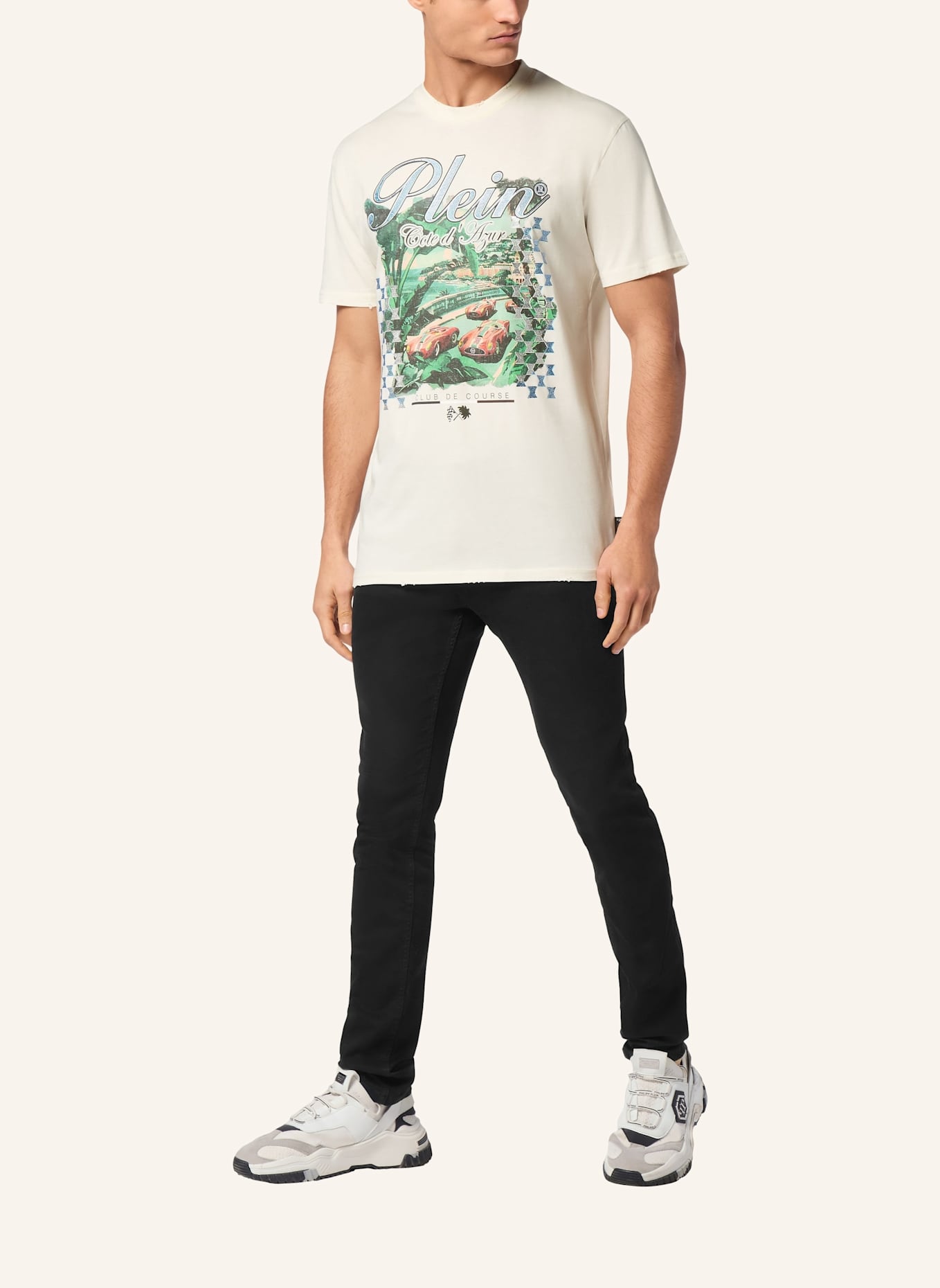 PHILIPP PLEIN T-Shirt Rundhalsausschnitt D AZUR: SCHWARZ