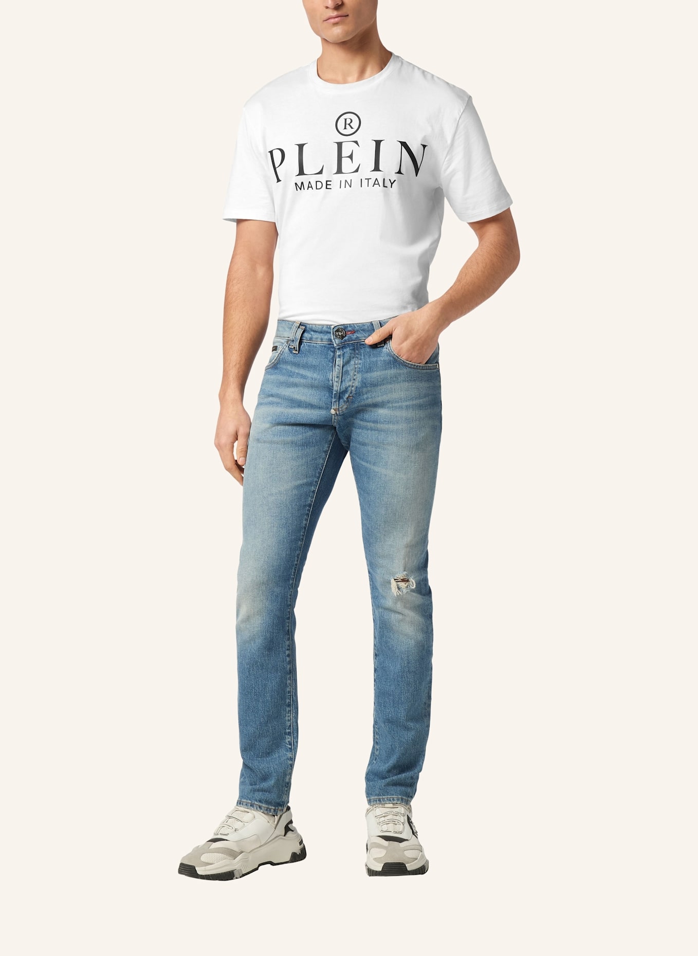 PHILIPP PLEIN Jeans Gerader Schnitt: BLAU