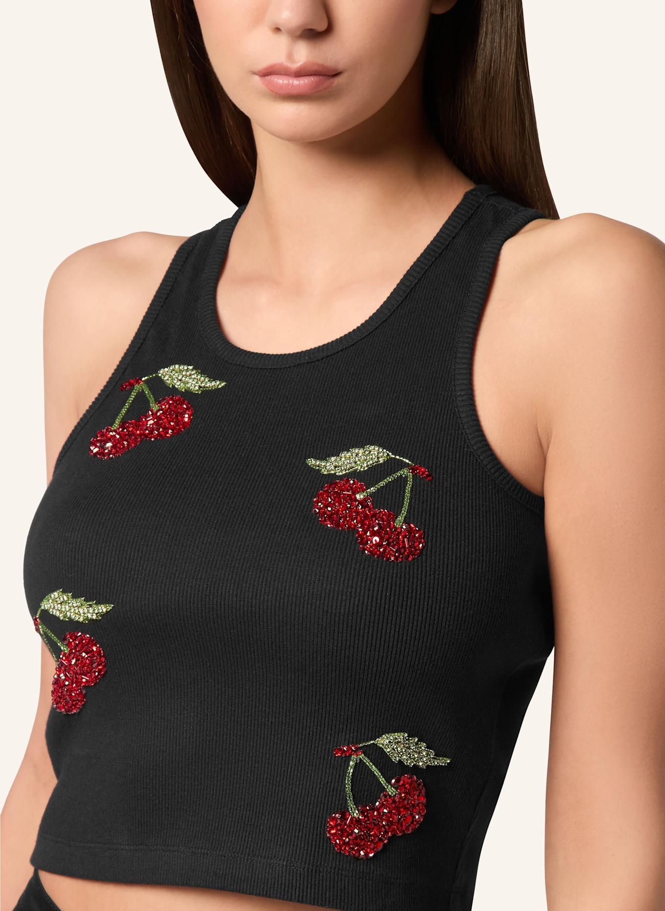 PHILIPP PLEIN Tank-Top CHERRIES: SCHWARZ