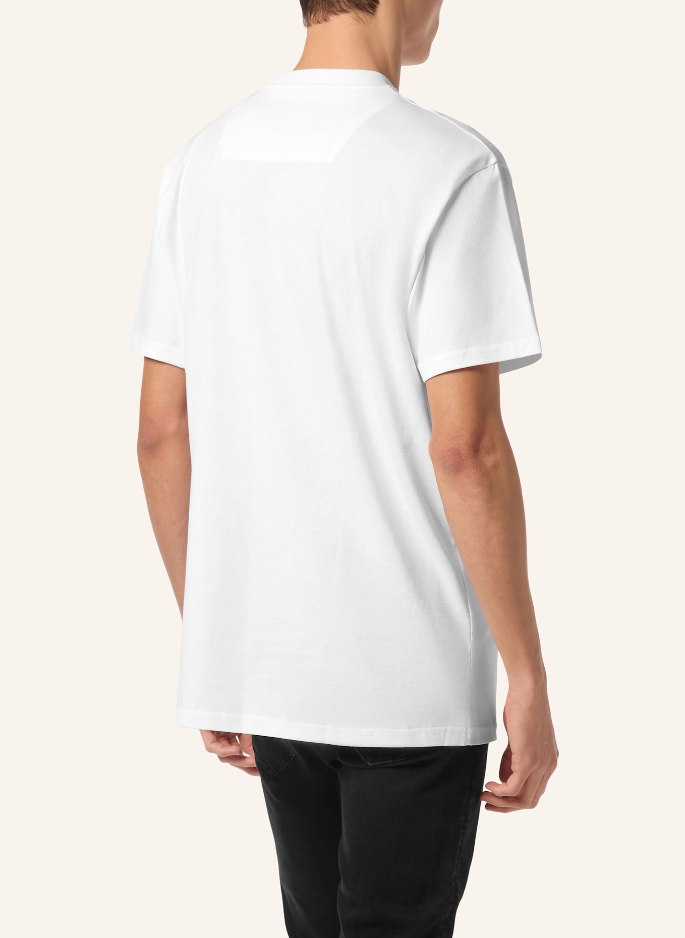 PHILIPP PLEIN T-Shirt Rundhalsausschnitt SMILE: WEISS/ NEONROSA
