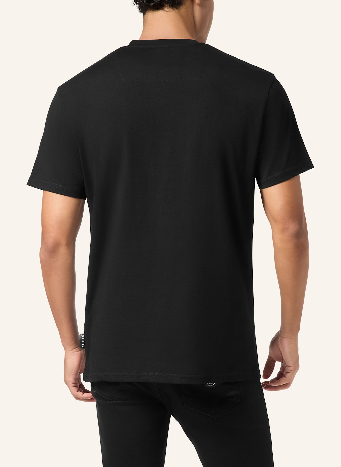PHILIPP PLEIN T-Shirt Rundhalsausschnitt SMILE: SCHWARZ