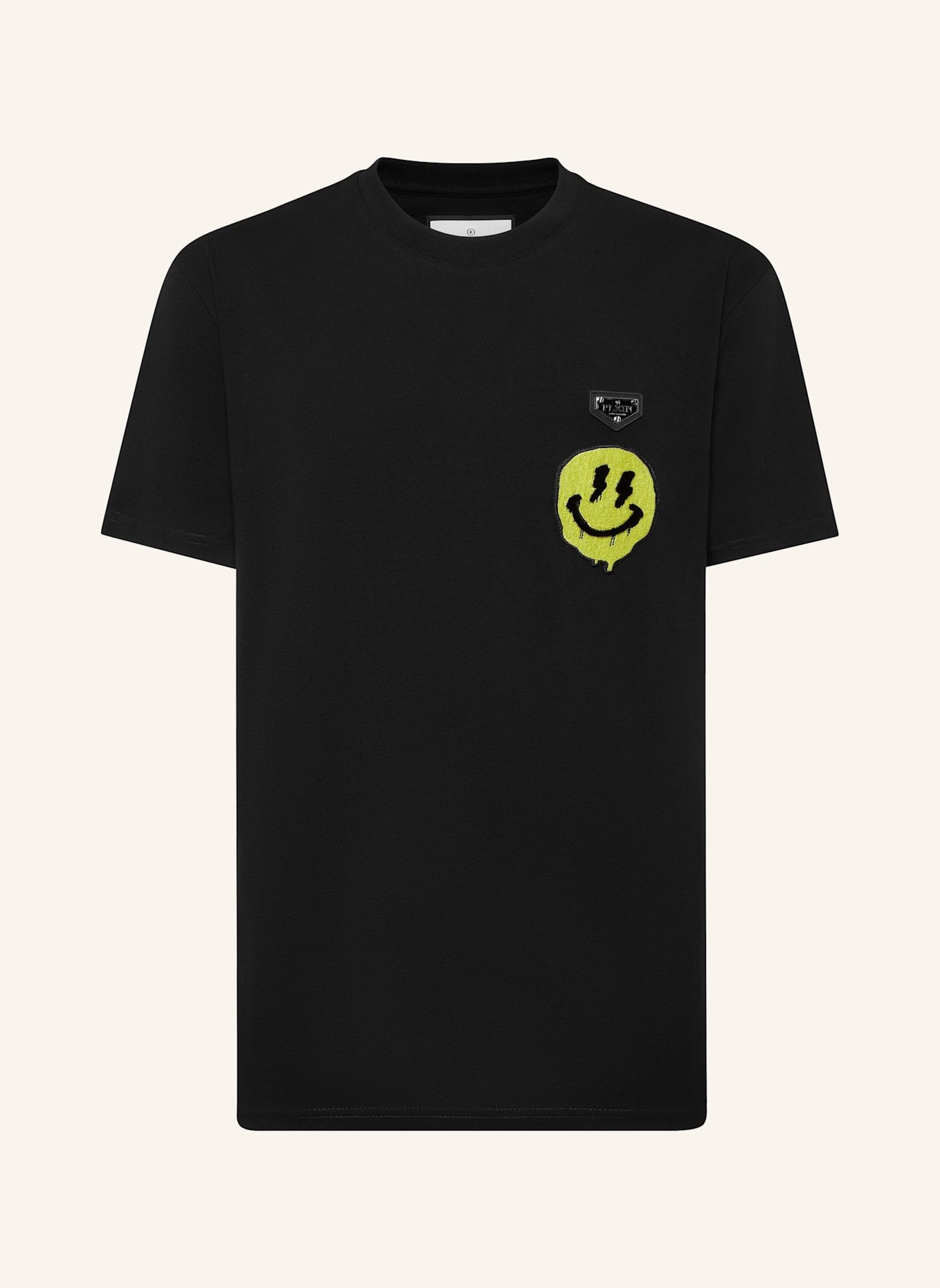 PHILIPP PLEIN T-Shirt Rundhalsausschnitt SMILE: SCHWARZ