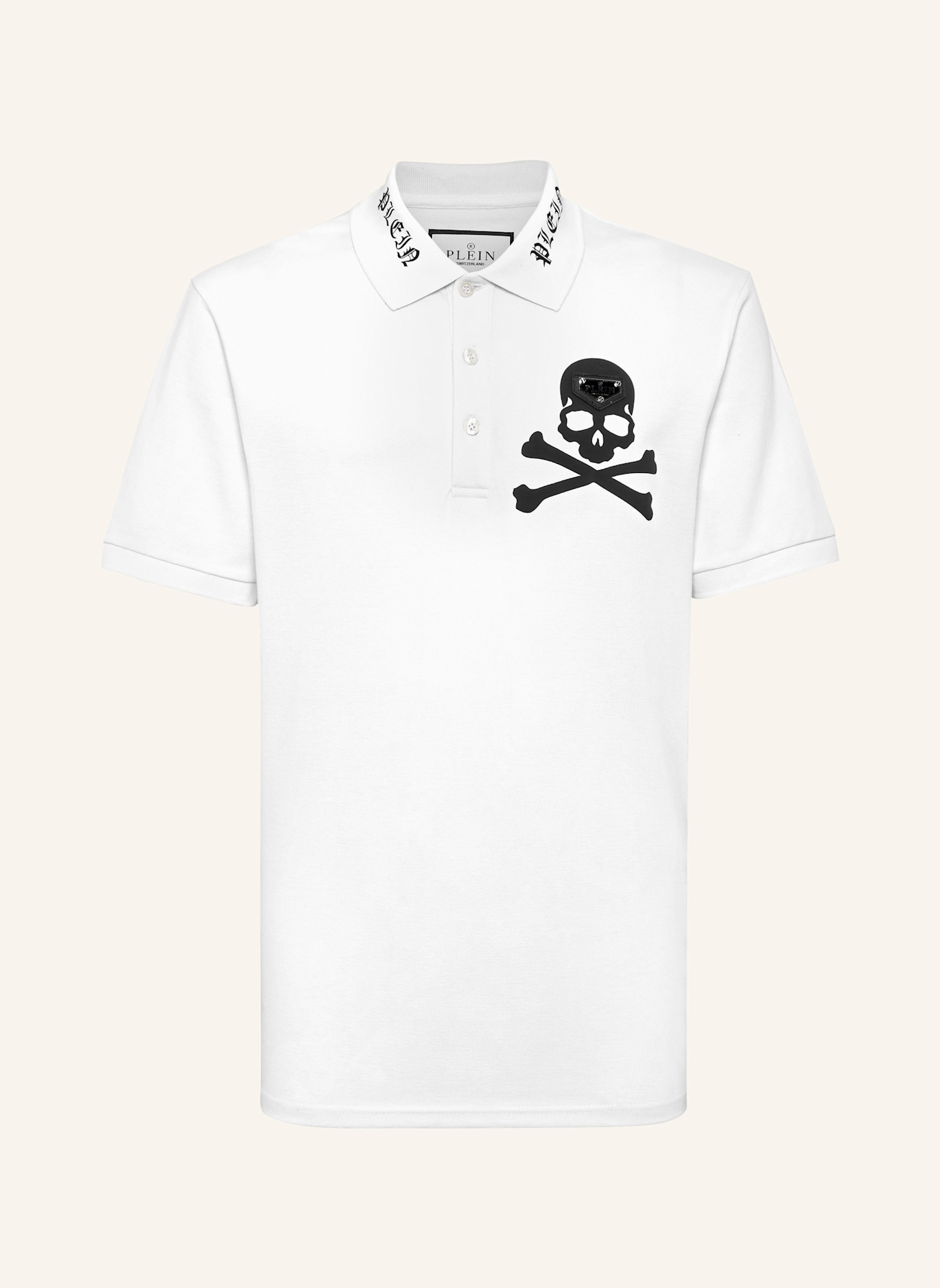 PHILIPP PLEIN Polohemd SKULL: WEISS