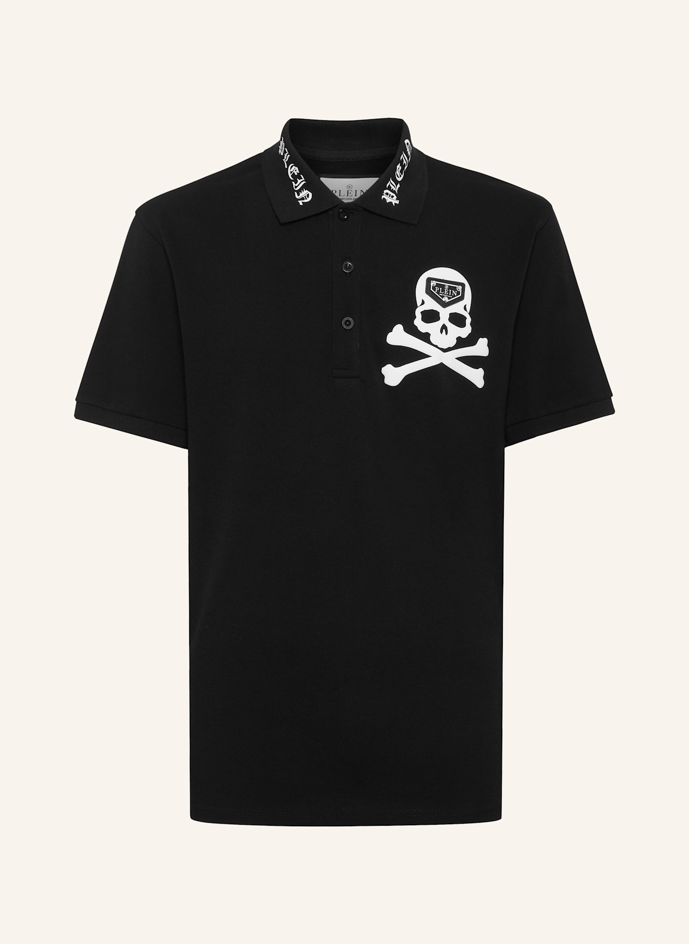 PHILIPP PLEIN Polohemd SKULL: SCHWARZ