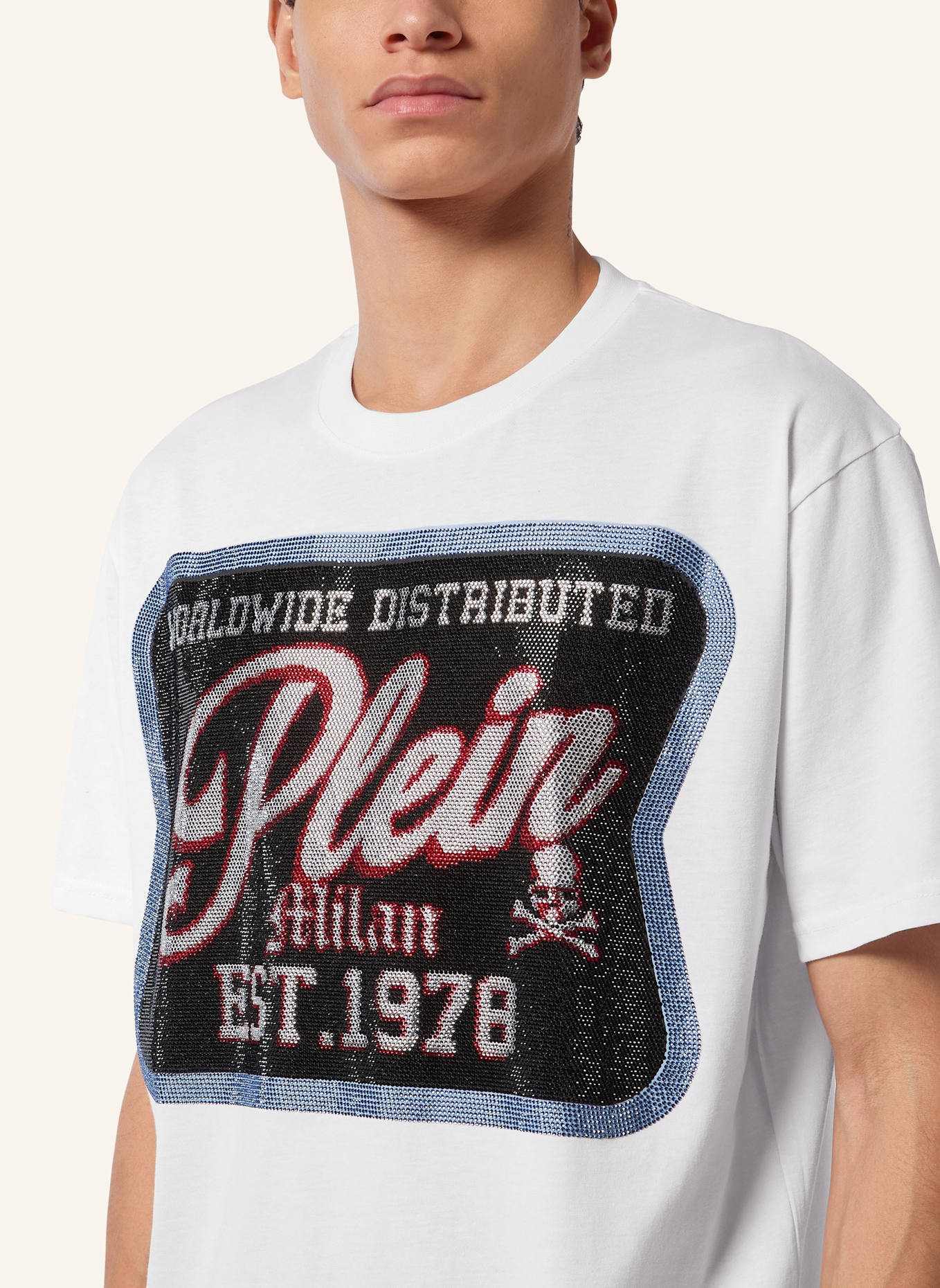 PHILIPP PLEIN T-Shirt Rundhalsausschnitt Milan: WEISS