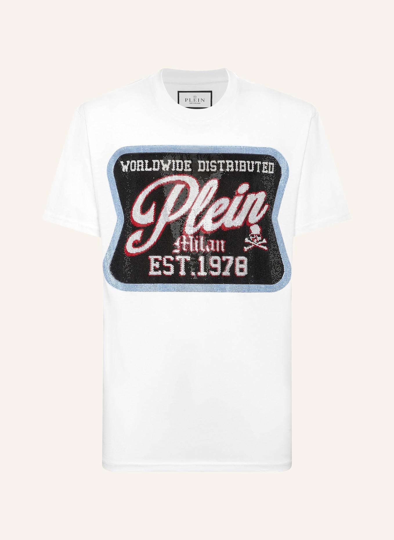 PHILIPP PLEIN T-Shirt Rundhalsausschnitt Milan: WEISS