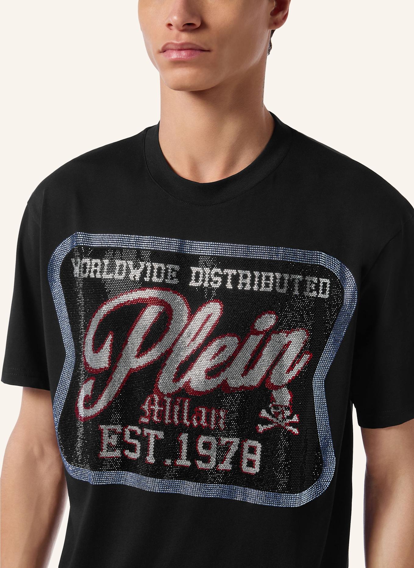 PHILIPP PLEIN T-Shirt Rundhalsausschnitt Milan: SCHWARZ