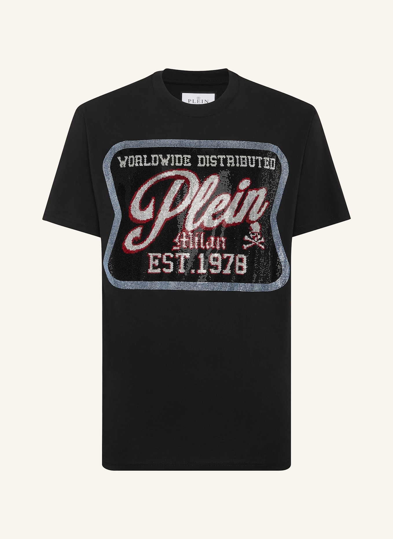 PHILIPP PLEIN T-Shirt Rundhalsausschnitt Milan: SCHWARZ