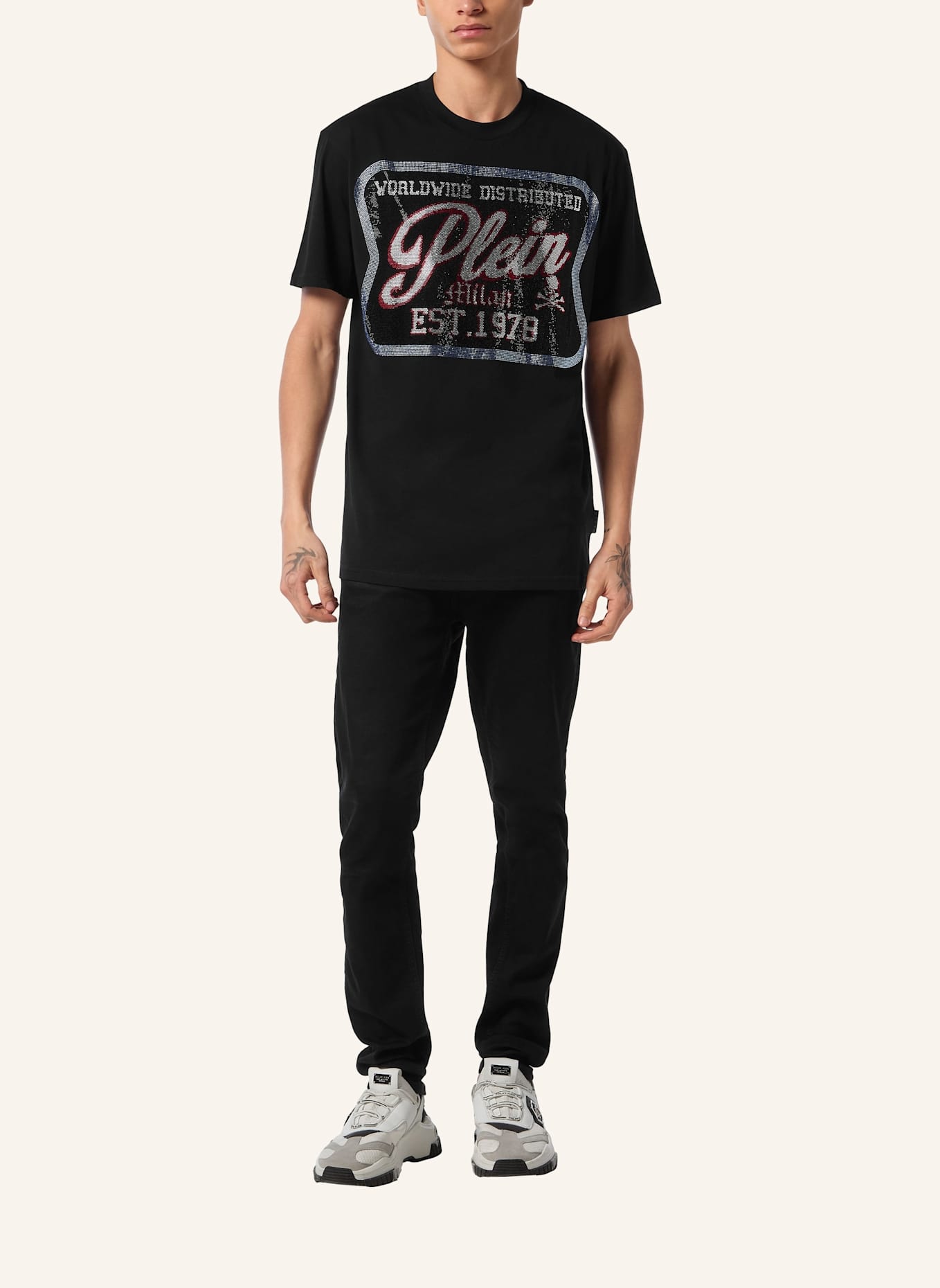 PHILIPP PLEIN T-Shirt Rundhalsausschnitt Milan: SCHWARZ
