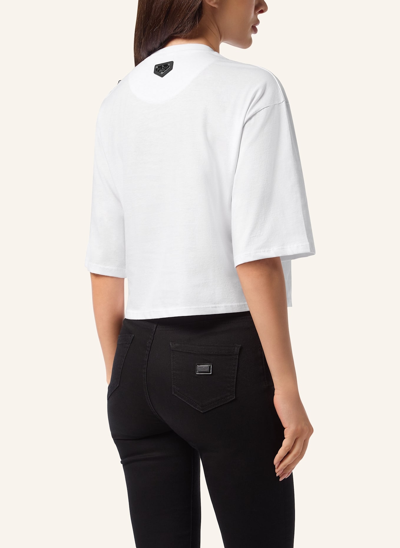 PHILIPP PLEIN T-Shirt Rundhalsausschnitt TEDDY: WEISS
