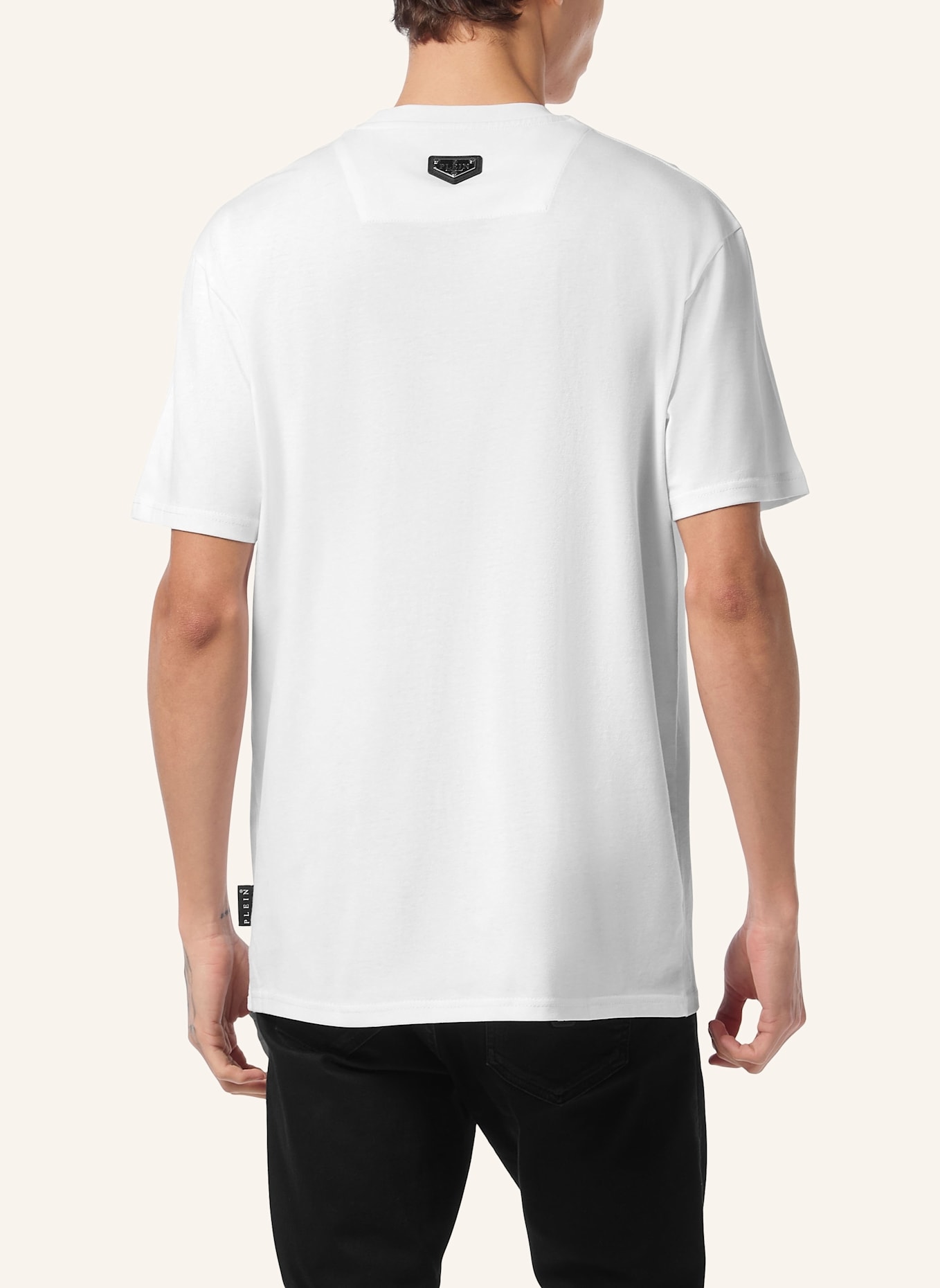PHILIPP PLEIN T-Shirt Rundhalsausschnitt MONOGRAM: WEISS