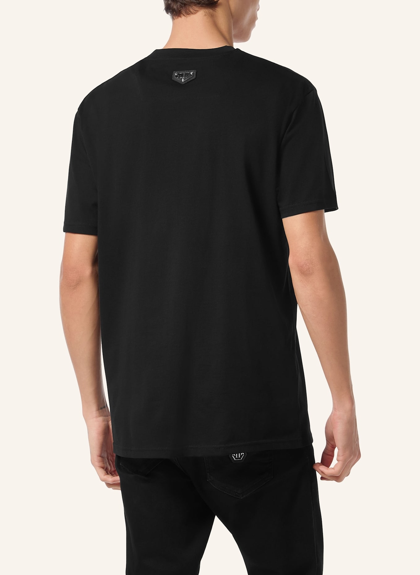 PHILIPP PLEIN T-Shirt Rundhalsausschnitt MONOGRAM: SCHWARZ