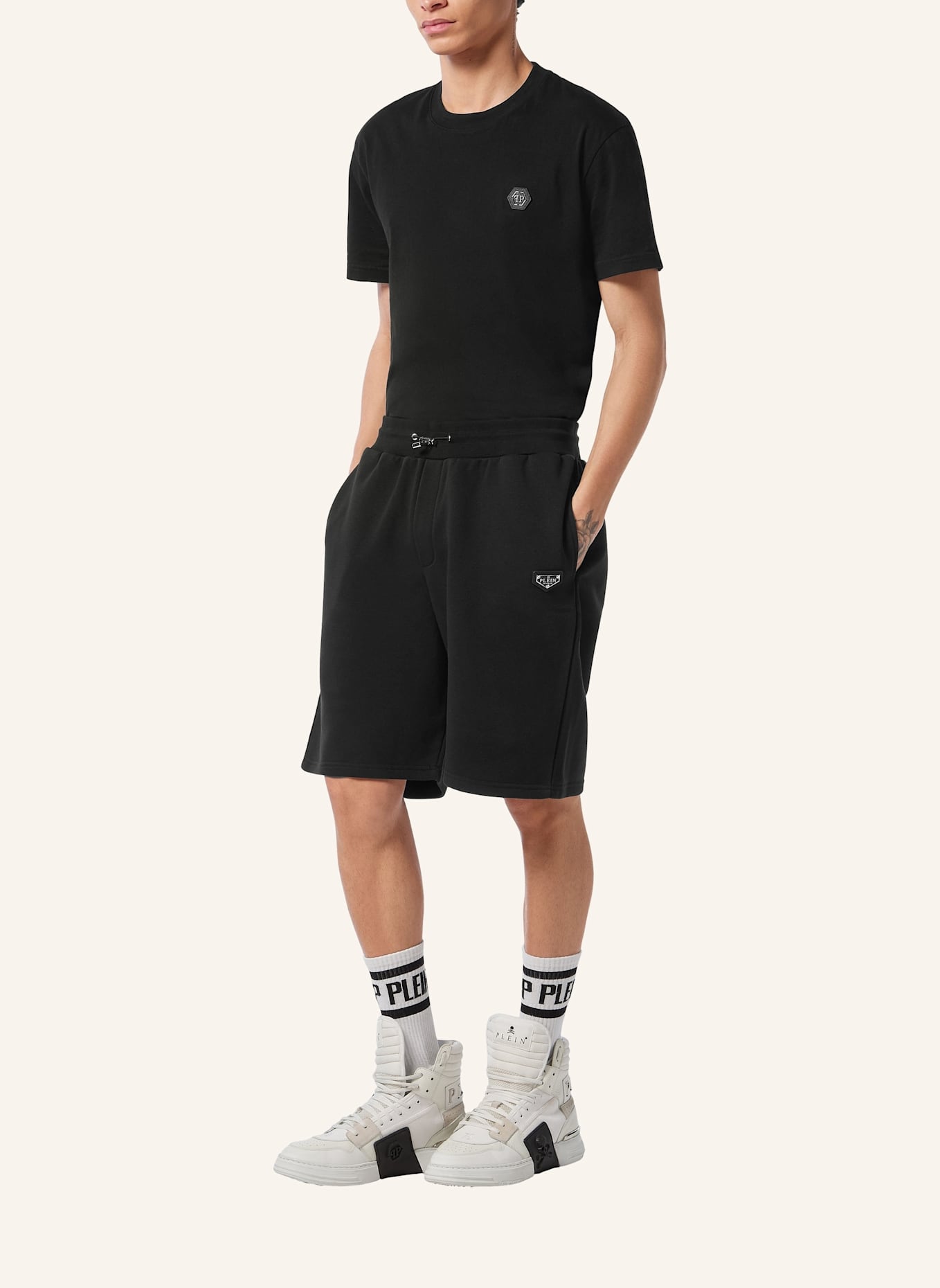 PHILIPP PLEIN Sport Shorts: SCHWARZ