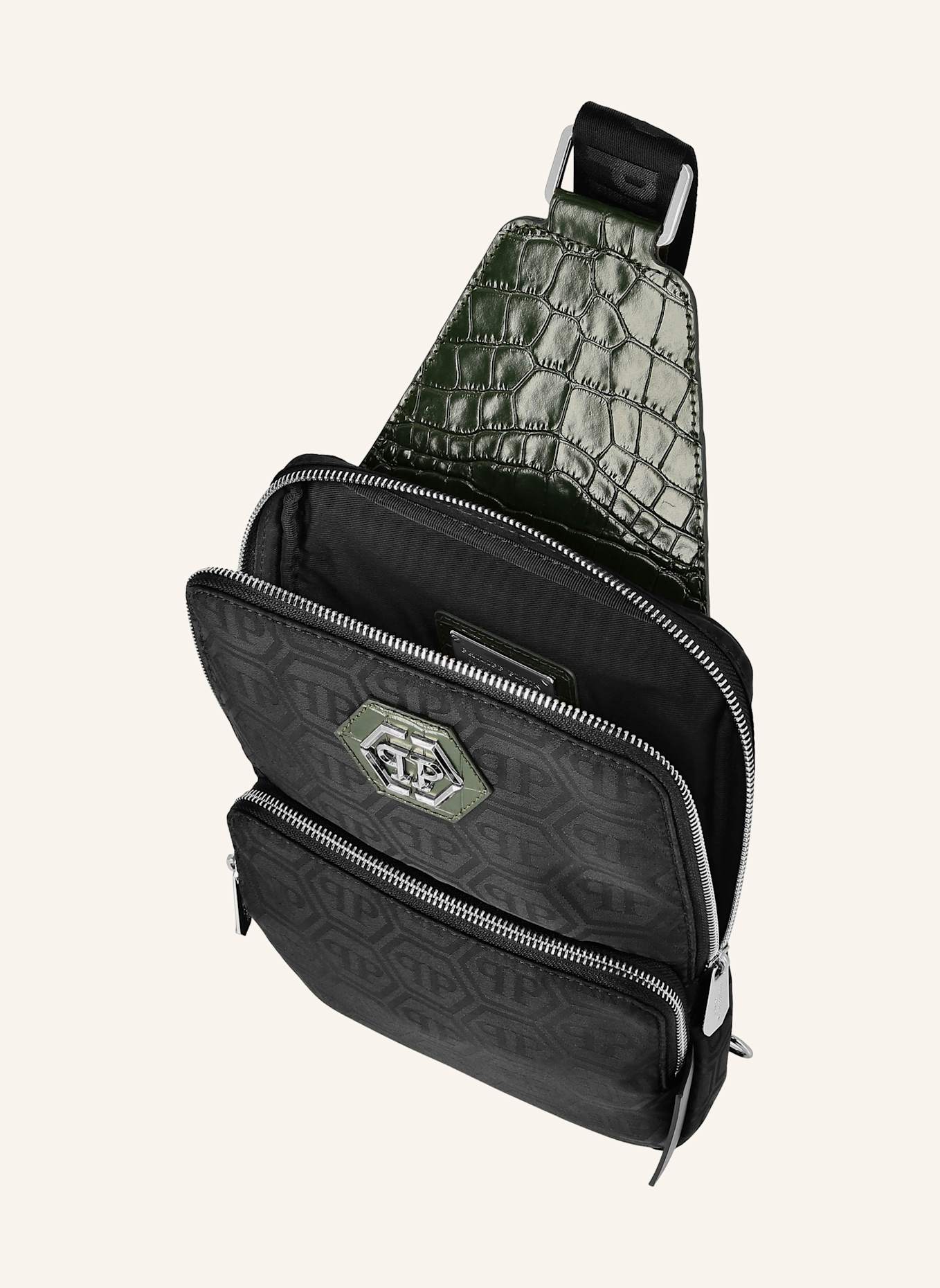 PHILIPP PLEIN Kreuzkörper MONOGRAM: SCHWARZ
