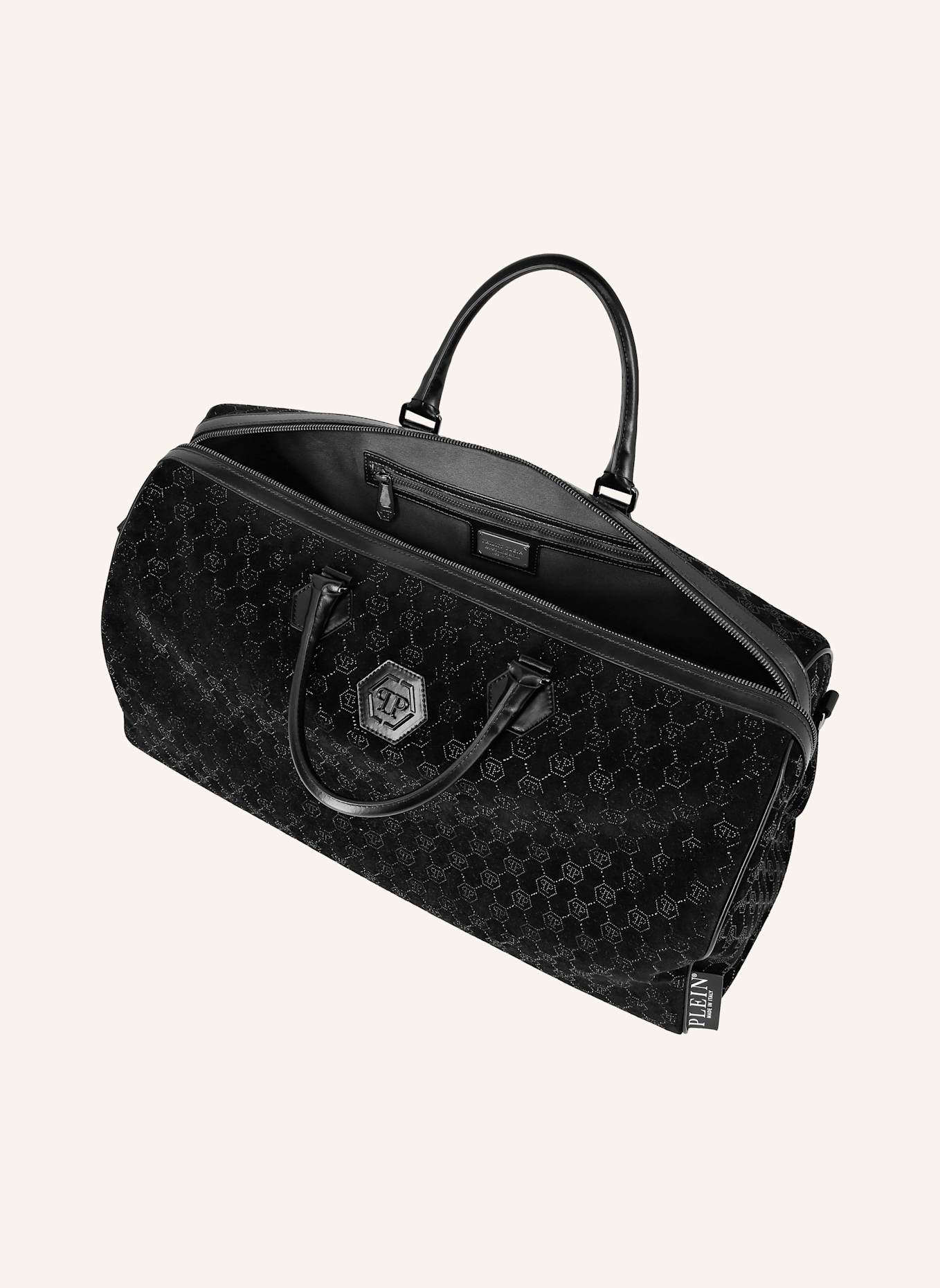 PHILIPP PLEIN Henkel Tasche MONOGRAM: SCHWARZ