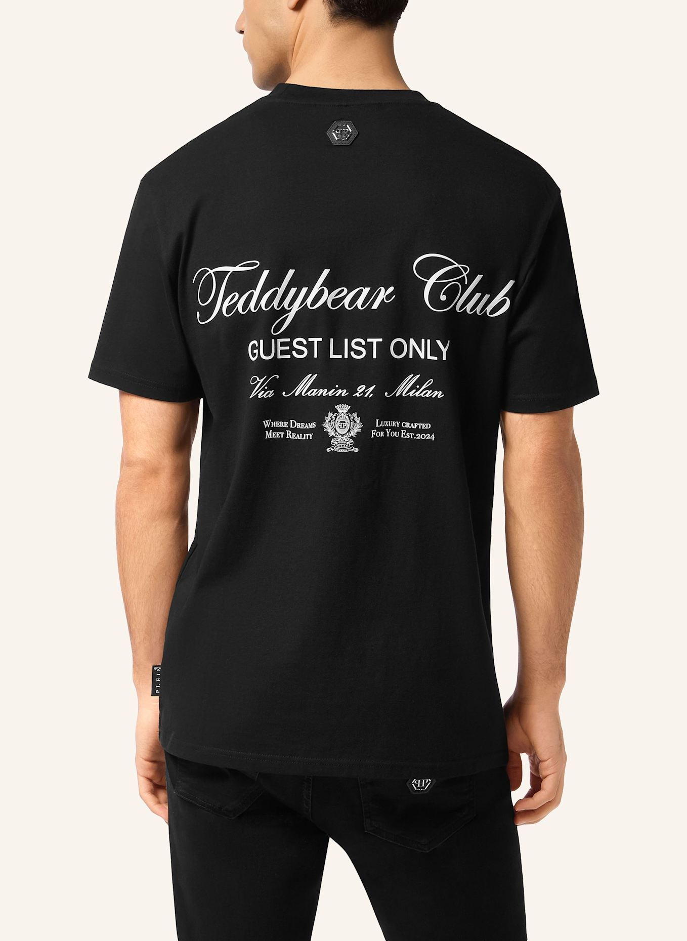 PHILIPP PLEIN T-Shirt Rundhalsausschnitt Ss TEDDY: SCHWARZ