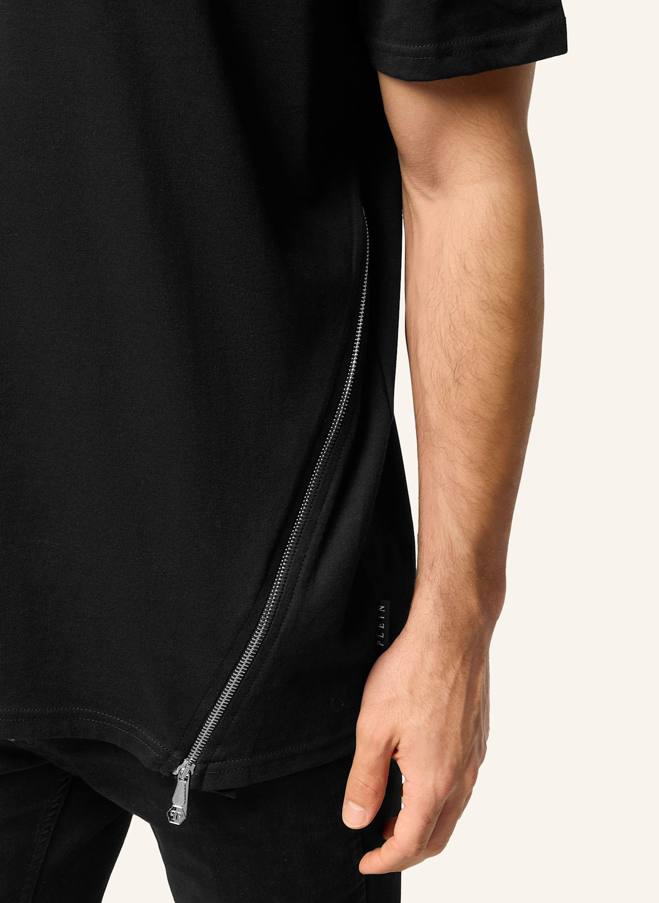 PHILIPP PLEIN T-Shirt Rundhalsausschnitt Ss HEXAGON: SCHWARZ