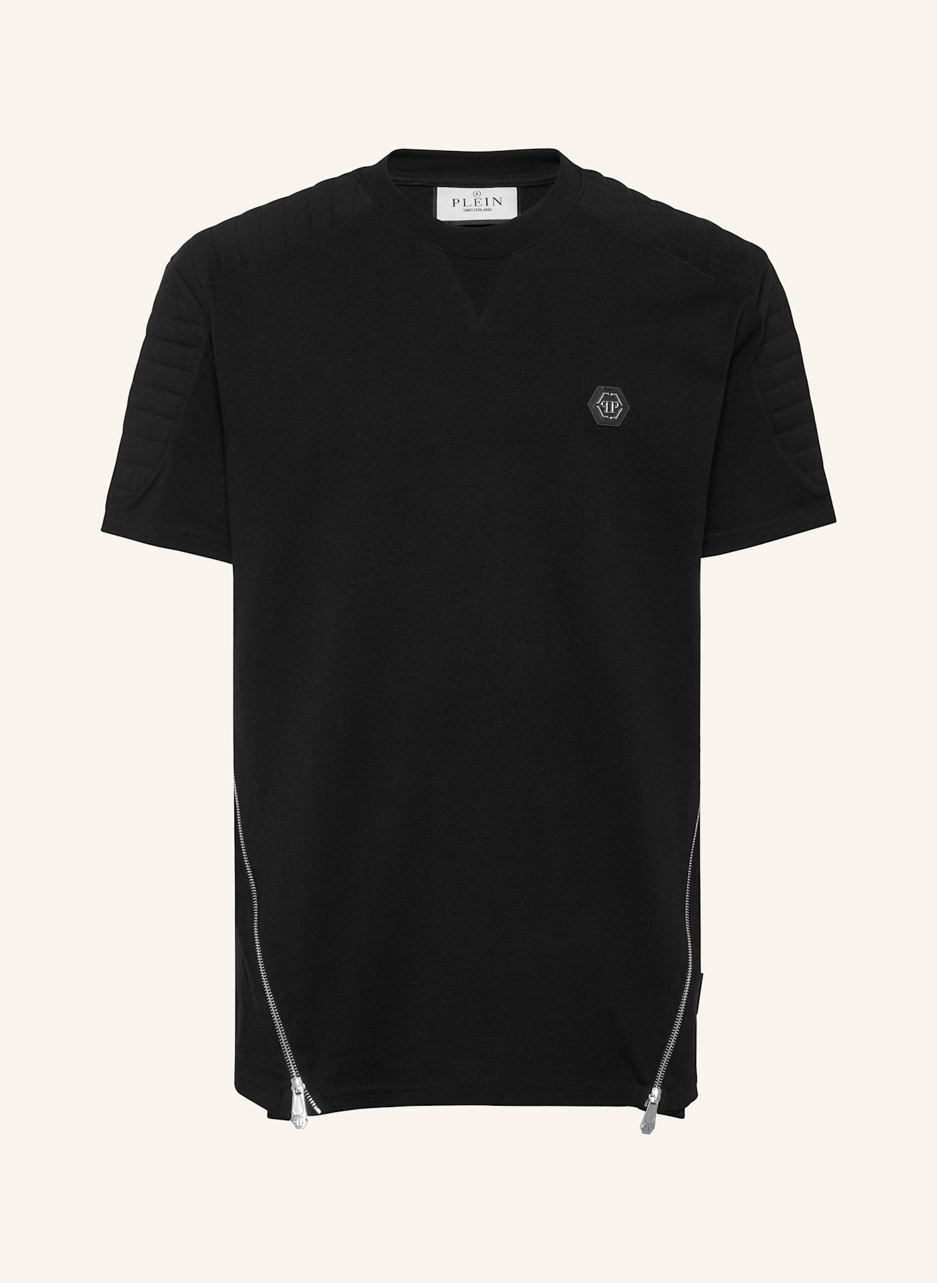 PHILIPP PLEIN T-Shirt Rundhalsausschnitt Ss HEXAGON: SCHWARZ