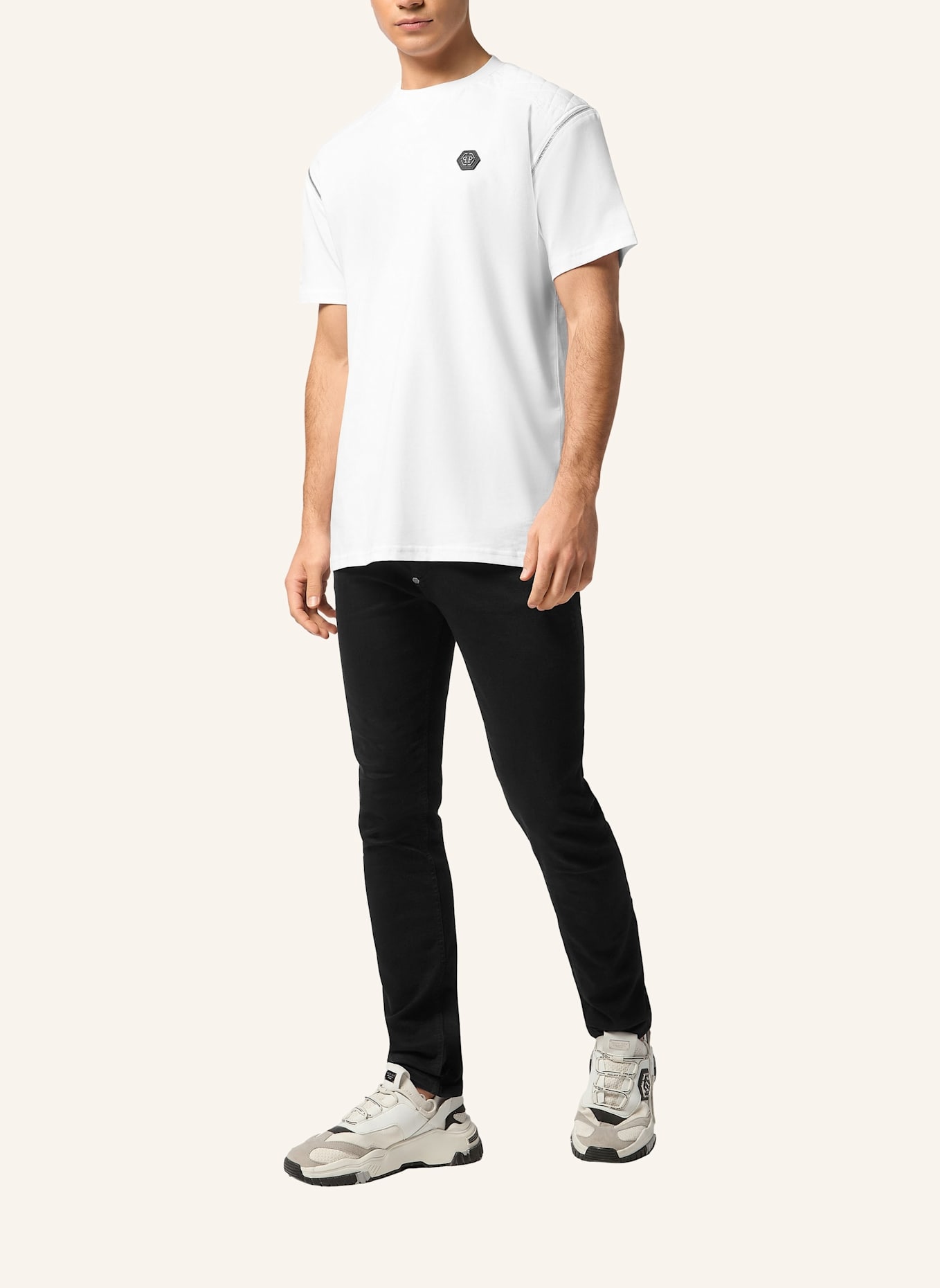 PHILIPP PLEIN T-Shirt Rundhalsausschnitt Ss: WEISS