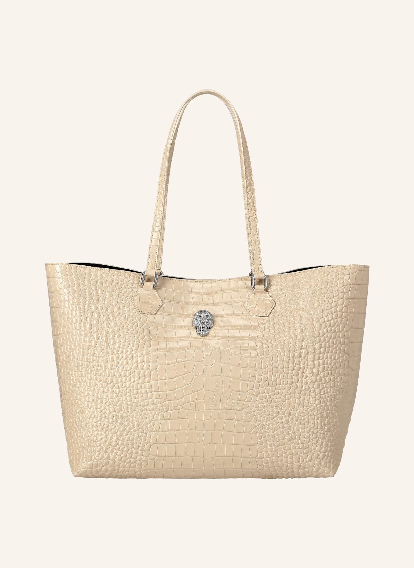 PHILIPP PLEIN Einkaufstasche SKULL: BEIGE