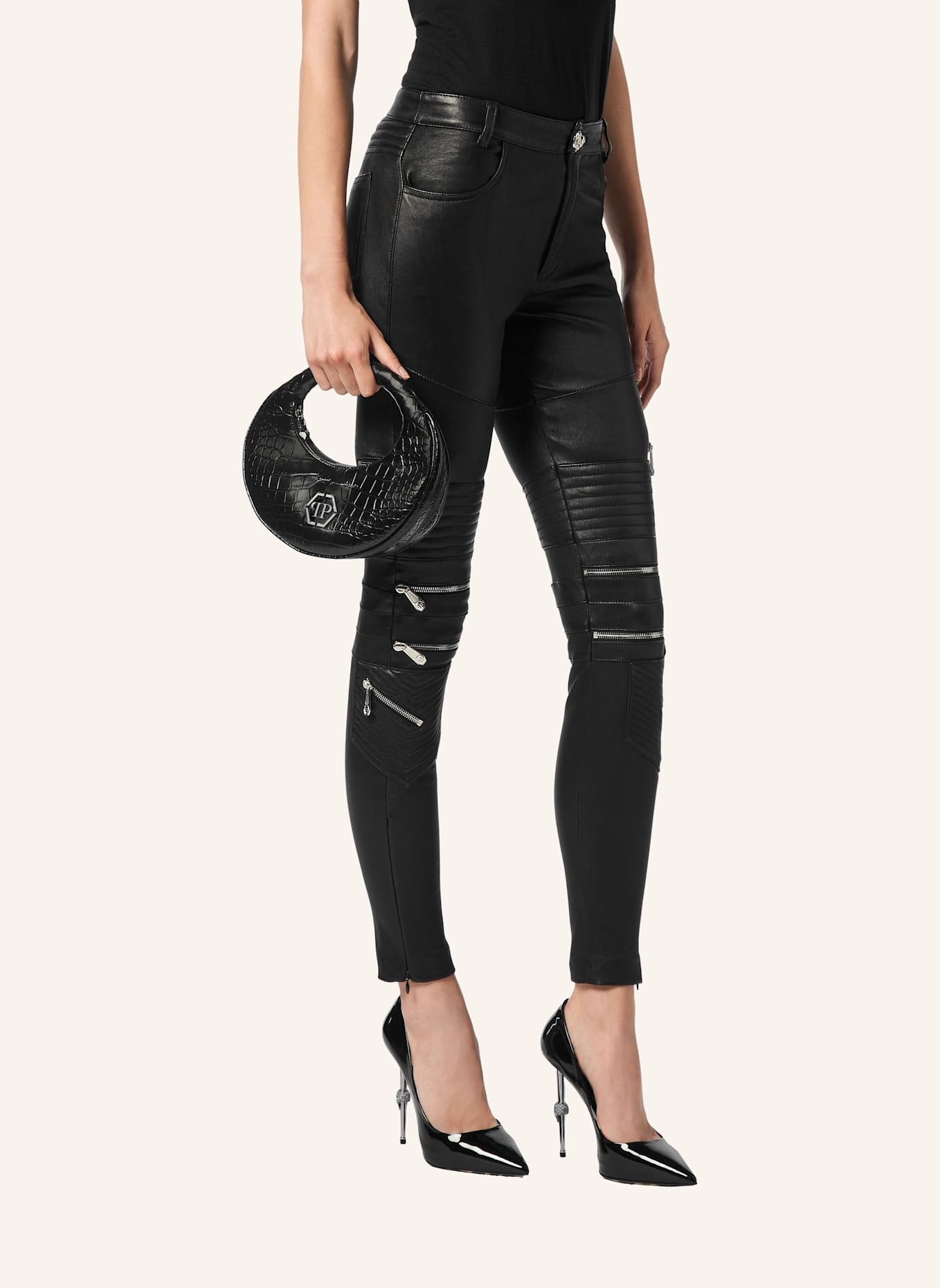 PHILIPP PLEIN Henkel Tasche COCCO: SCHWARZ