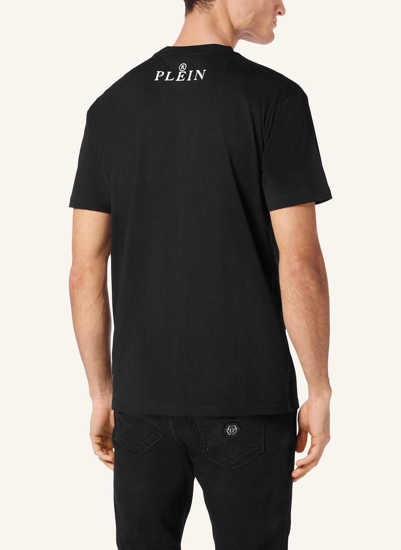 PHILIPP PLEIN T-Shirt Rundhalsausschnitt Ss SKULL: SCHWARZ