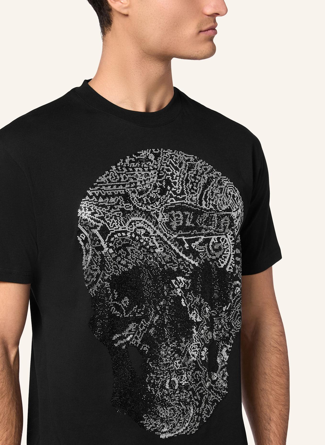 PHILIPP PLEIN T-Shirt Rundhalsausschnitt Ss SKULL: SCHWARZ