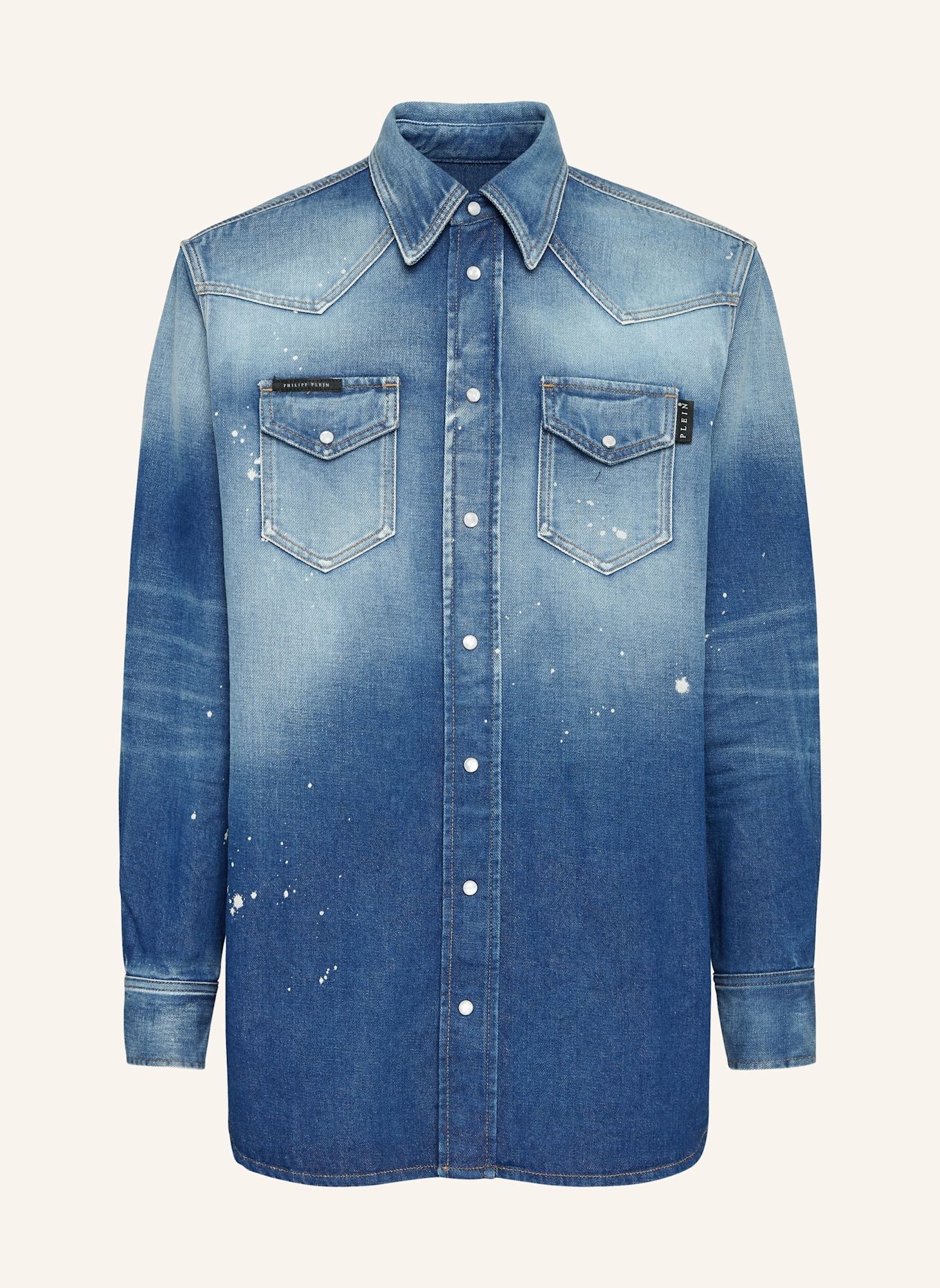 PHILIPP PLEIN Denim Shirt Ls: BLAU