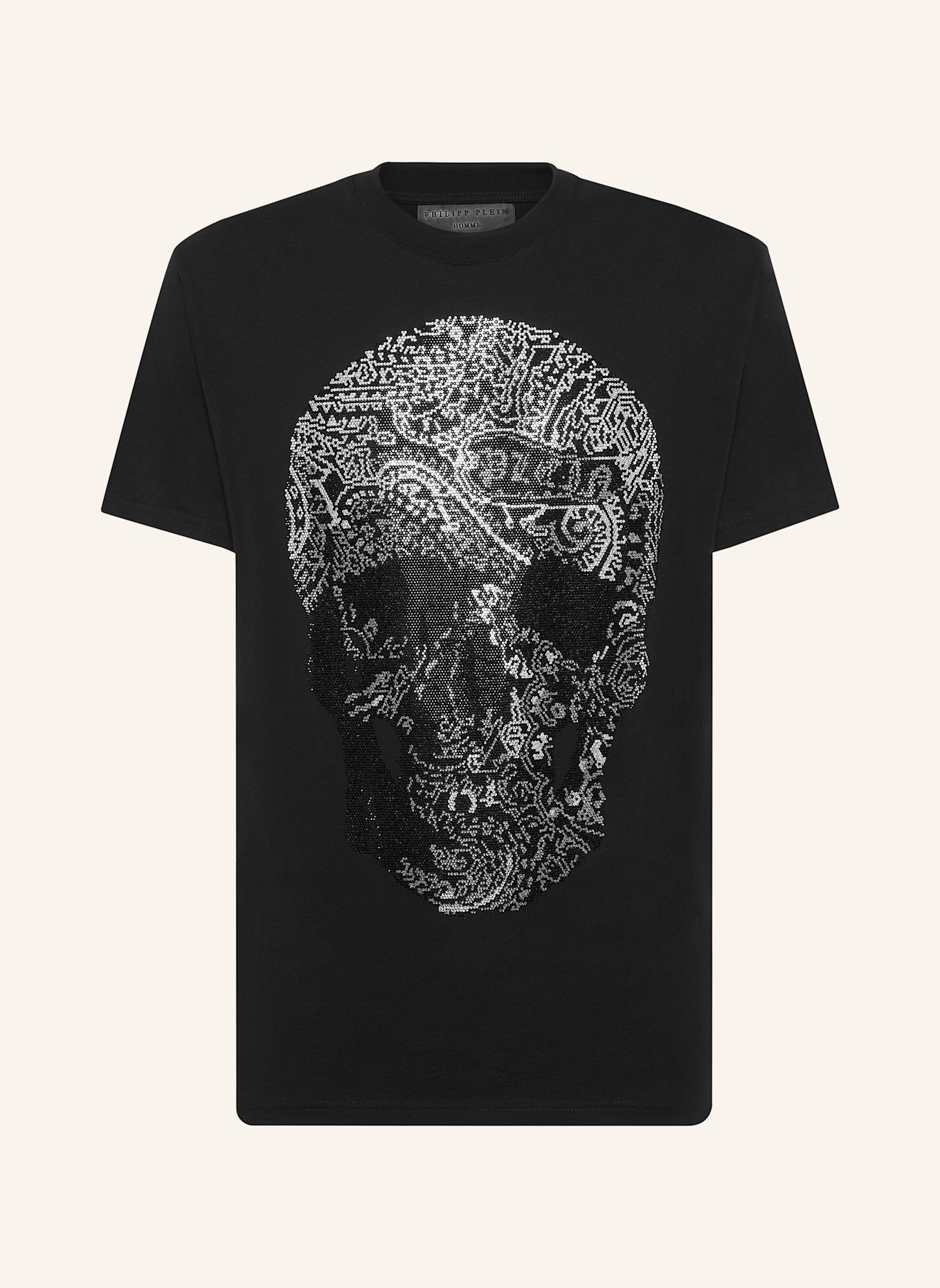 PHILIPP PLEIN T-Shirt Rundhalsausschnitt Ss SKULL: SCHWARZ