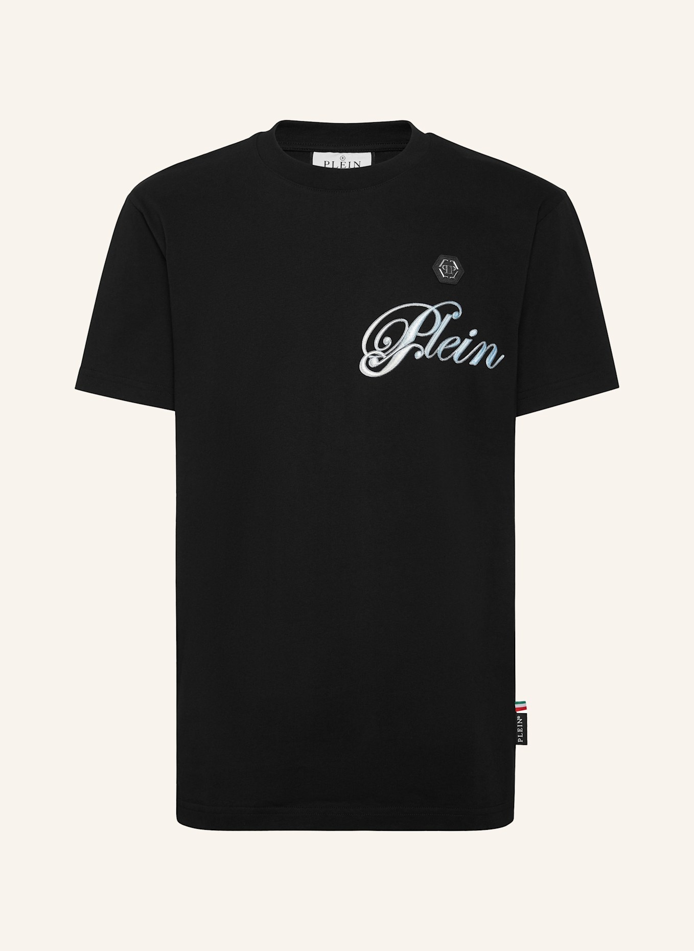 PHILIPP PLEIN T-Shirt Rundhalsausschnitt Ss SKULL: SCHWARZ