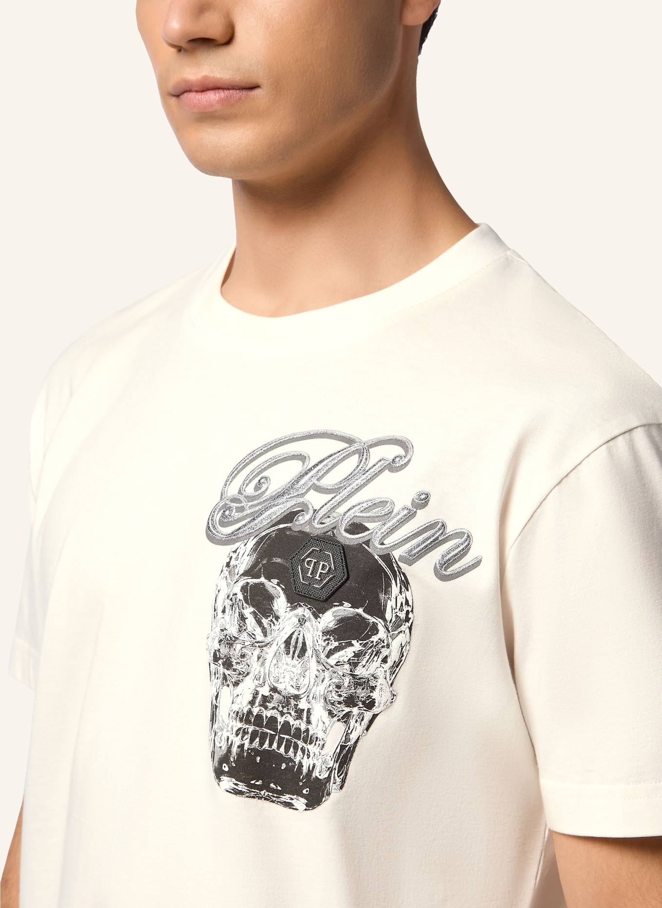 PHILIPP PLEIN T-Shirt Rundhalsausschnitt Ss SKULL: SCHWARZ