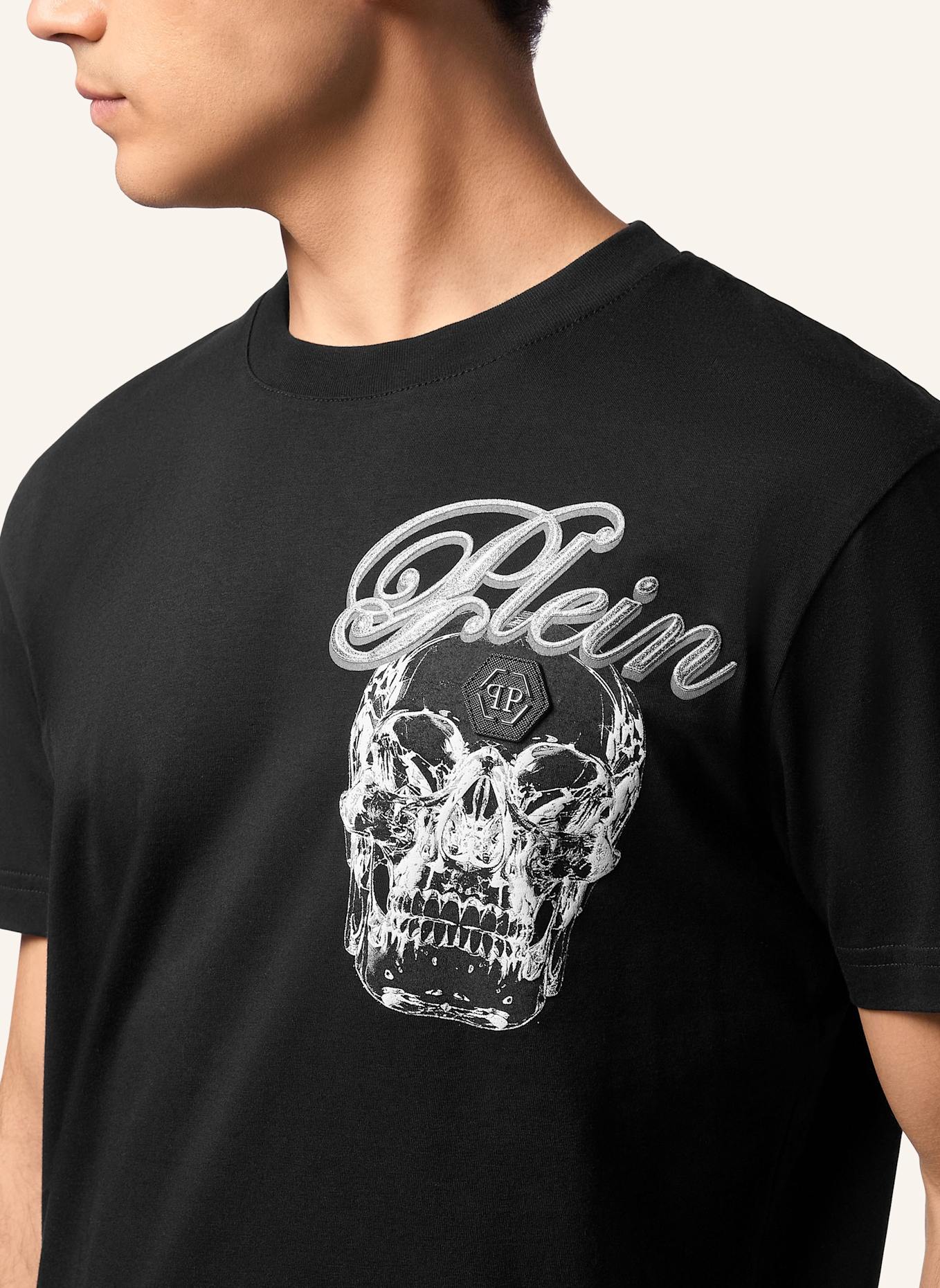 PHILIPP PLEIN T-Shirt Rundhalsausschnitt Ss SKULL: SCHWARZ