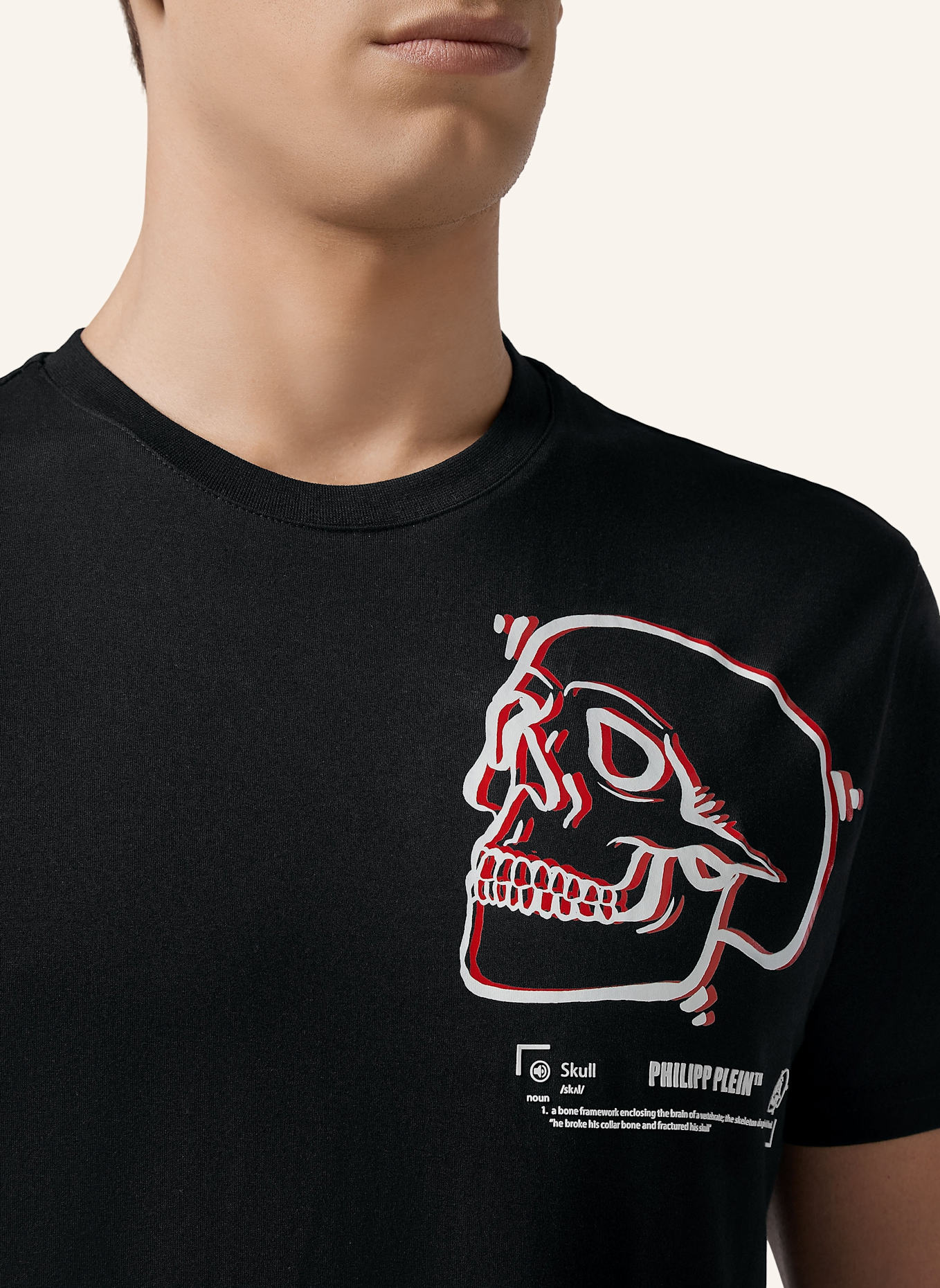 PHILIPP PLEIN T-Shirt Rundhalsausschnitt Ss SKULL: SCHWARZ