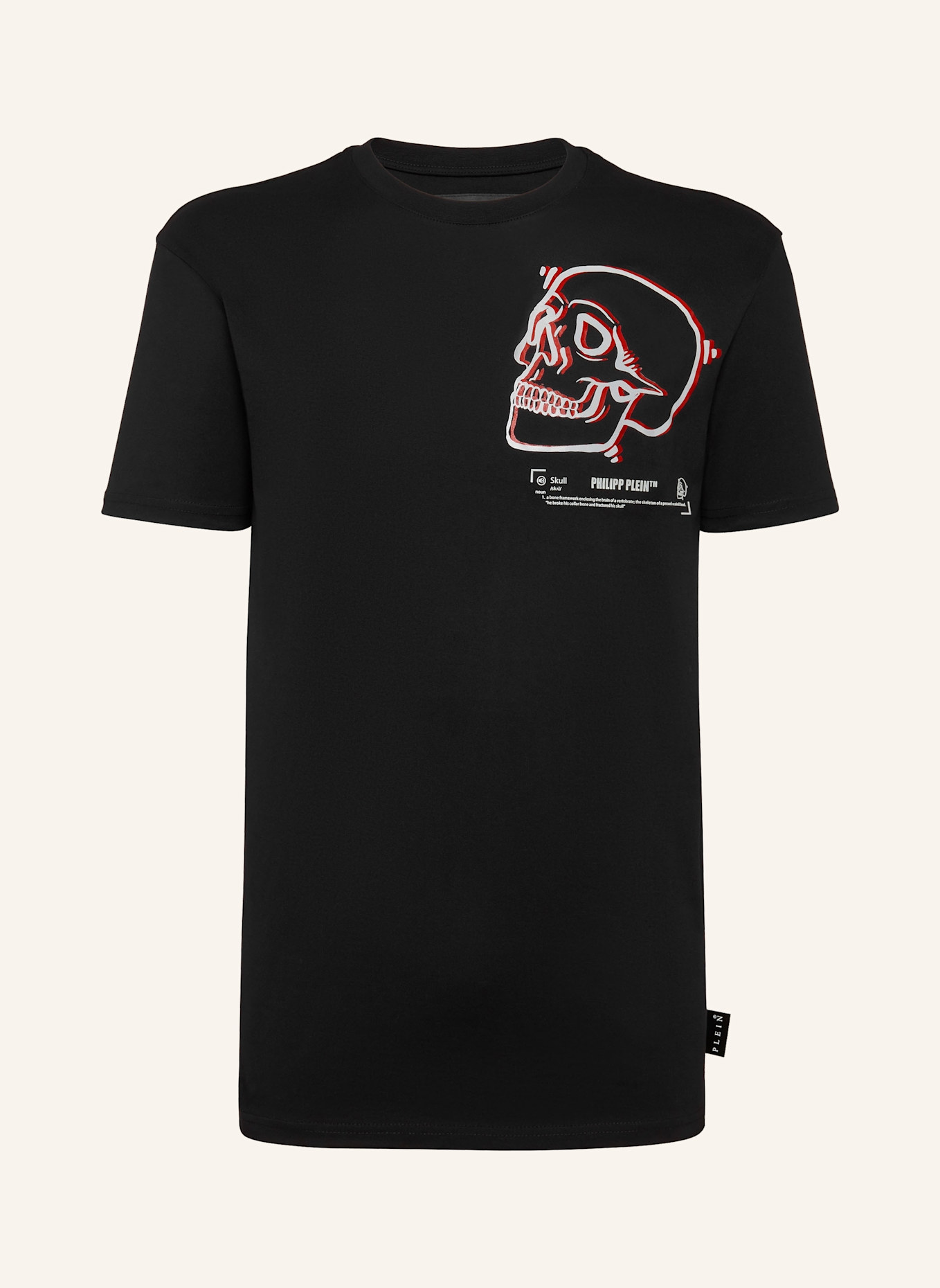 PHILIPP PLEIN T-Shirt Rundhalsausschnitt Ss SKULL: SCHWARZ