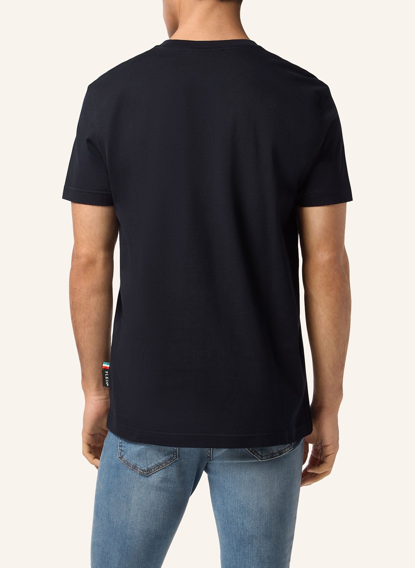 PHILIPP PLEIN T-Shirt Rundhalsausschnitt Ss SKULL: DUNKELBLAU