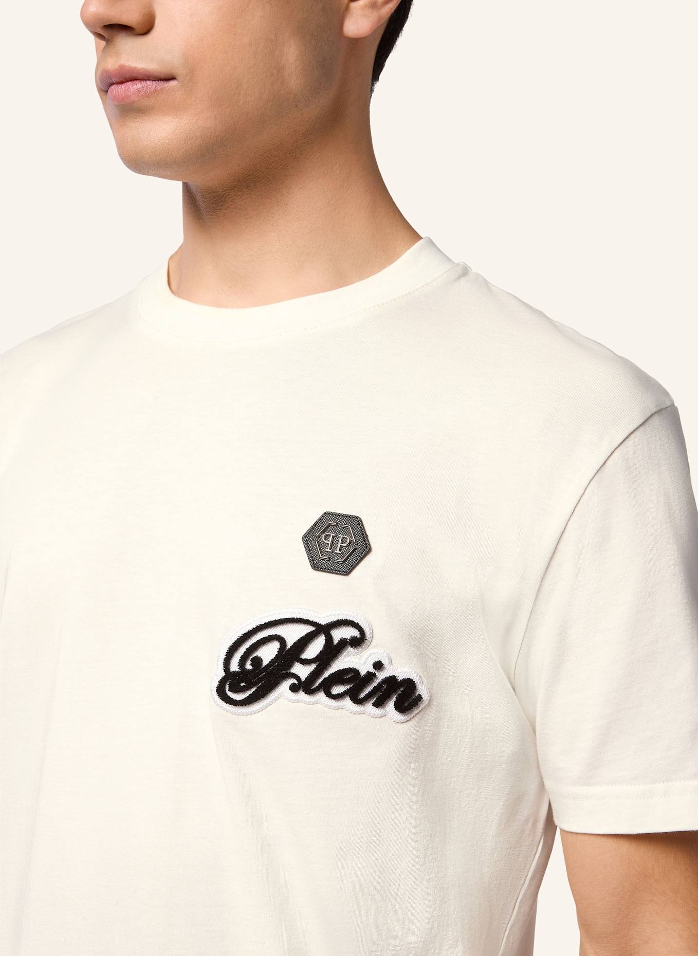 PHILIPP PLEIN T-Shirt Rundhalsausschnitt Ss SIGNATURE: SCHWARZ