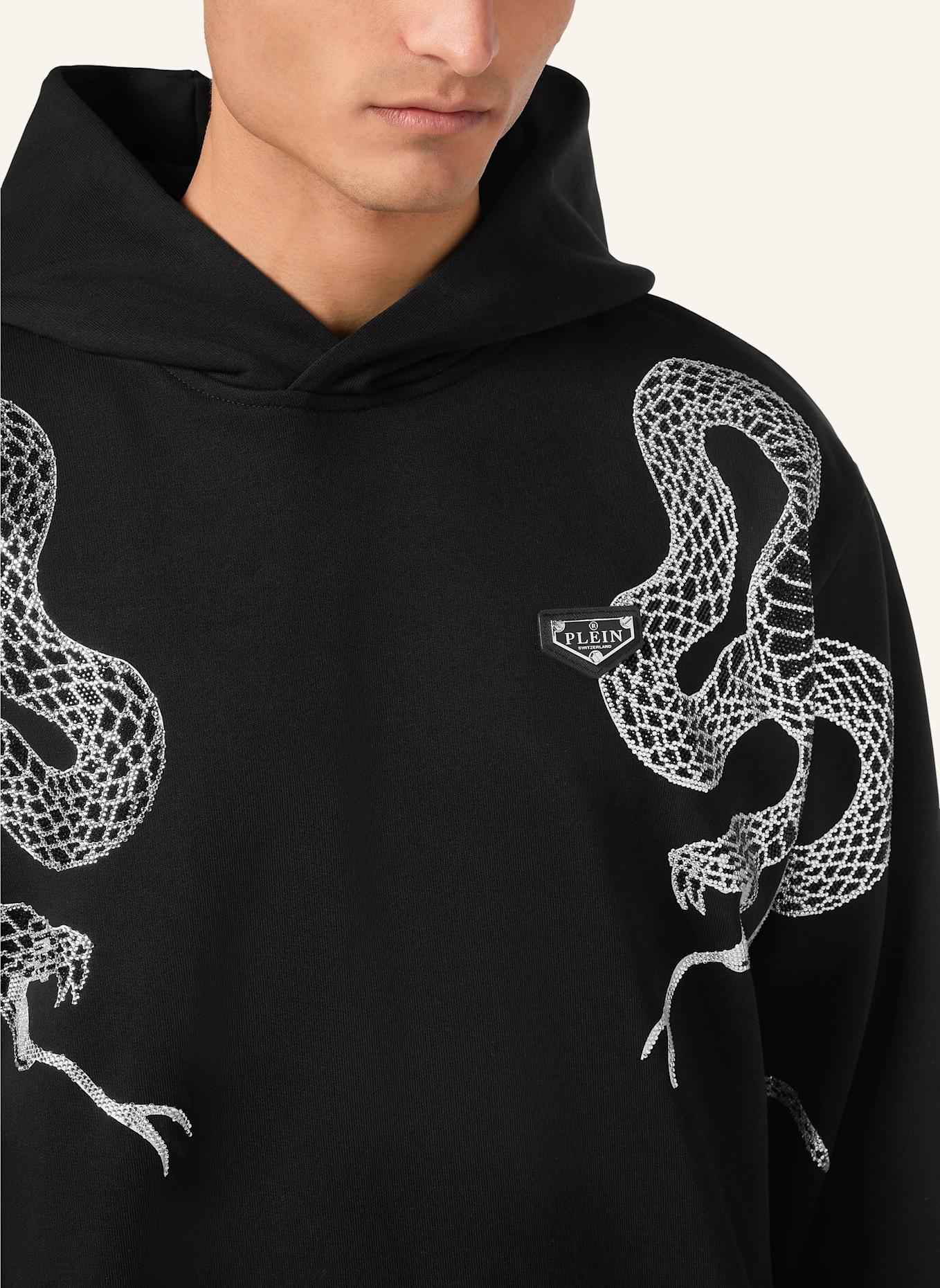 PHILIPP PLEIN Kapuzen-Sweatshirt SNAKE: SCHWARZ