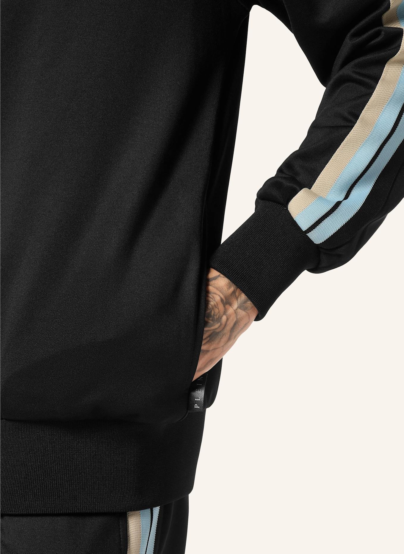 PHILIPP PLEIN Jogging-Jacke: SCHWARZ