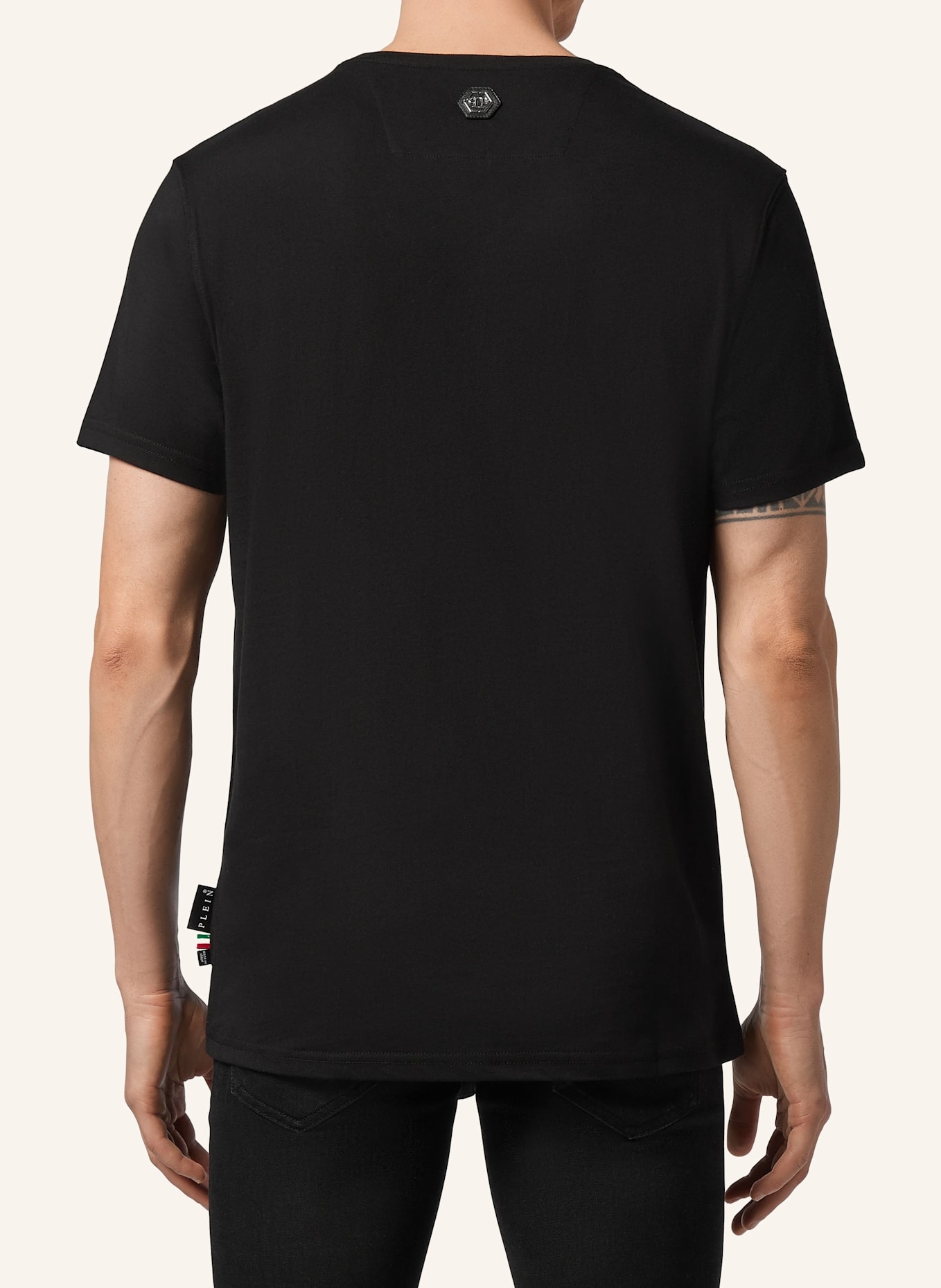 PHILIPP PLEIN T-Shirt Rundhalsausschnitt Ss: SCHWARZ