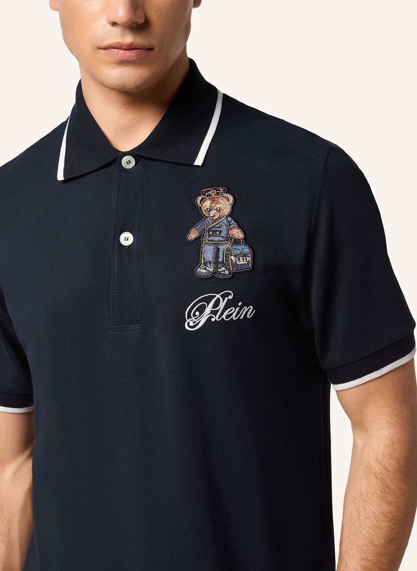 PHILIPP PLEIN Poloshirt Ss TEDDY: DUNKELBLAU